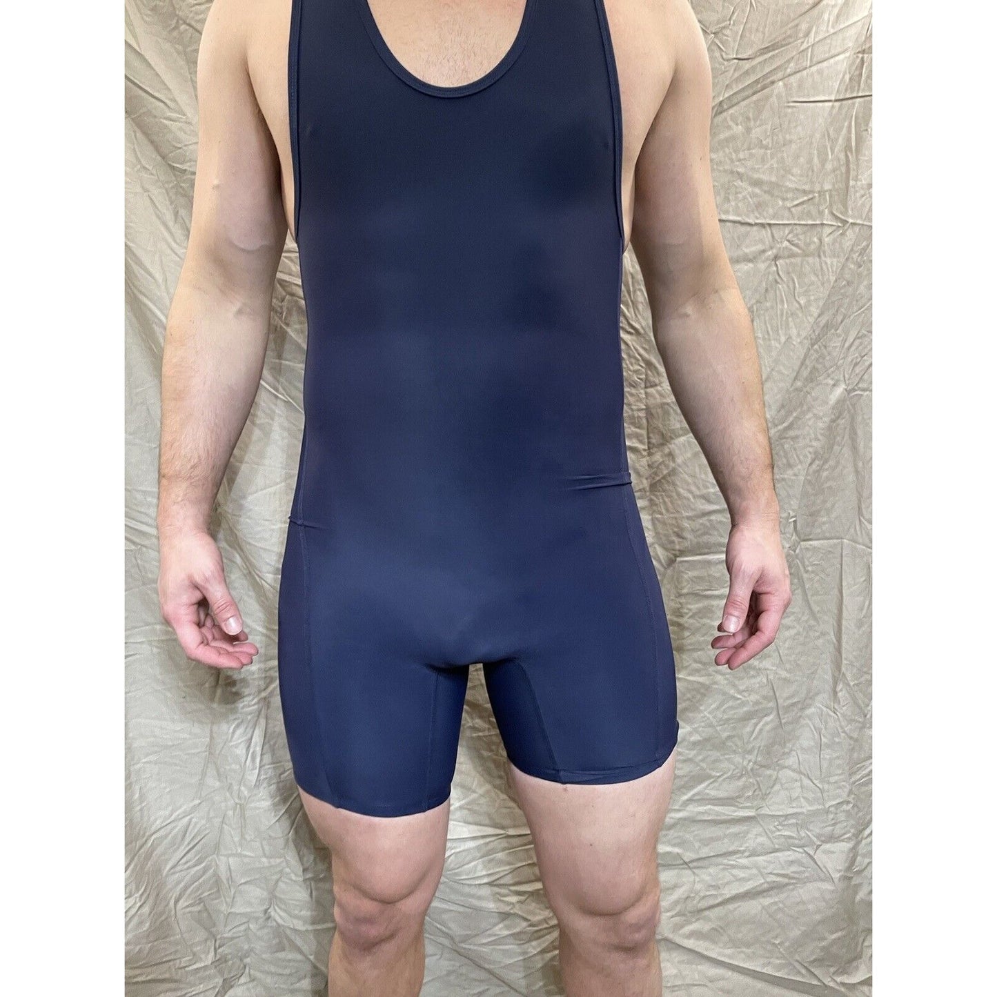 Men's alleson adult medium navy blue Wrestling Singlet Compression