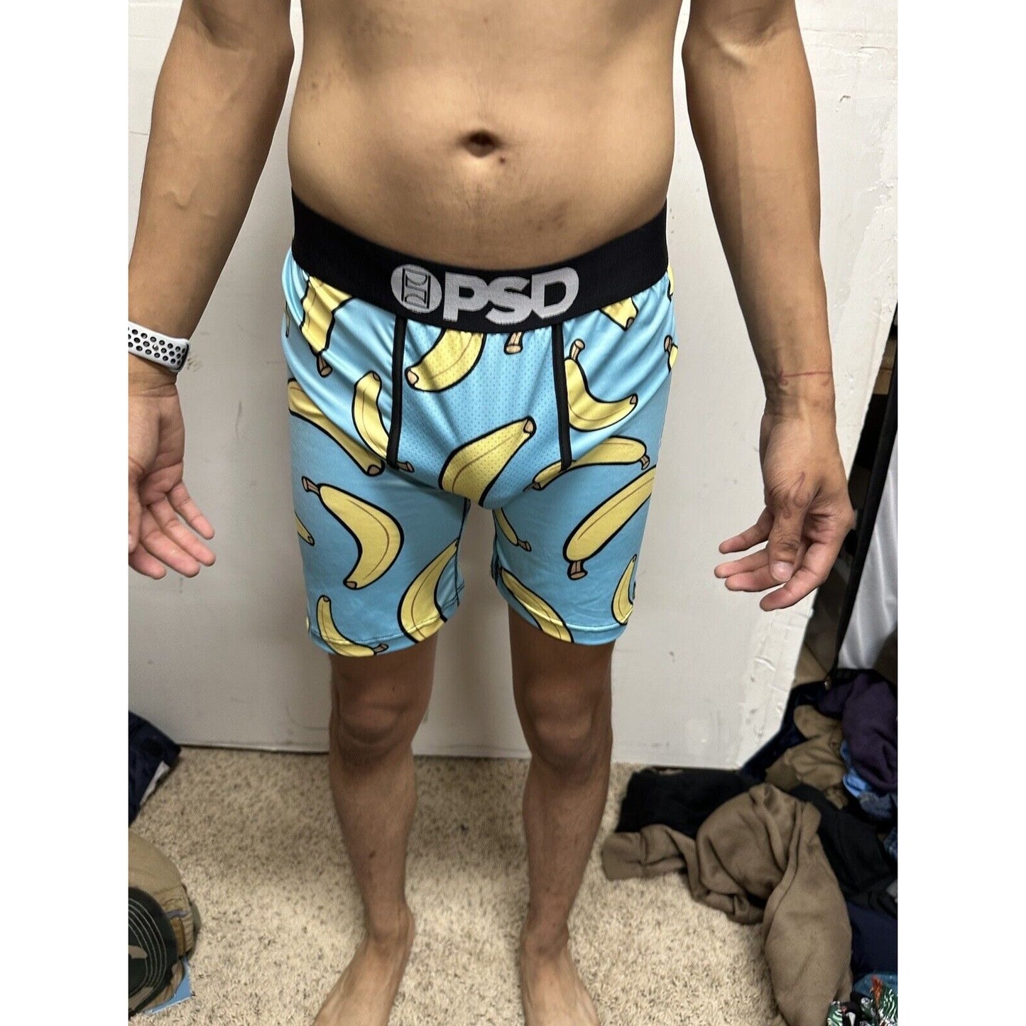 PSD Men's LARGE Boxer Brief Banana Blue Yellow Boxer Briefs NWOT