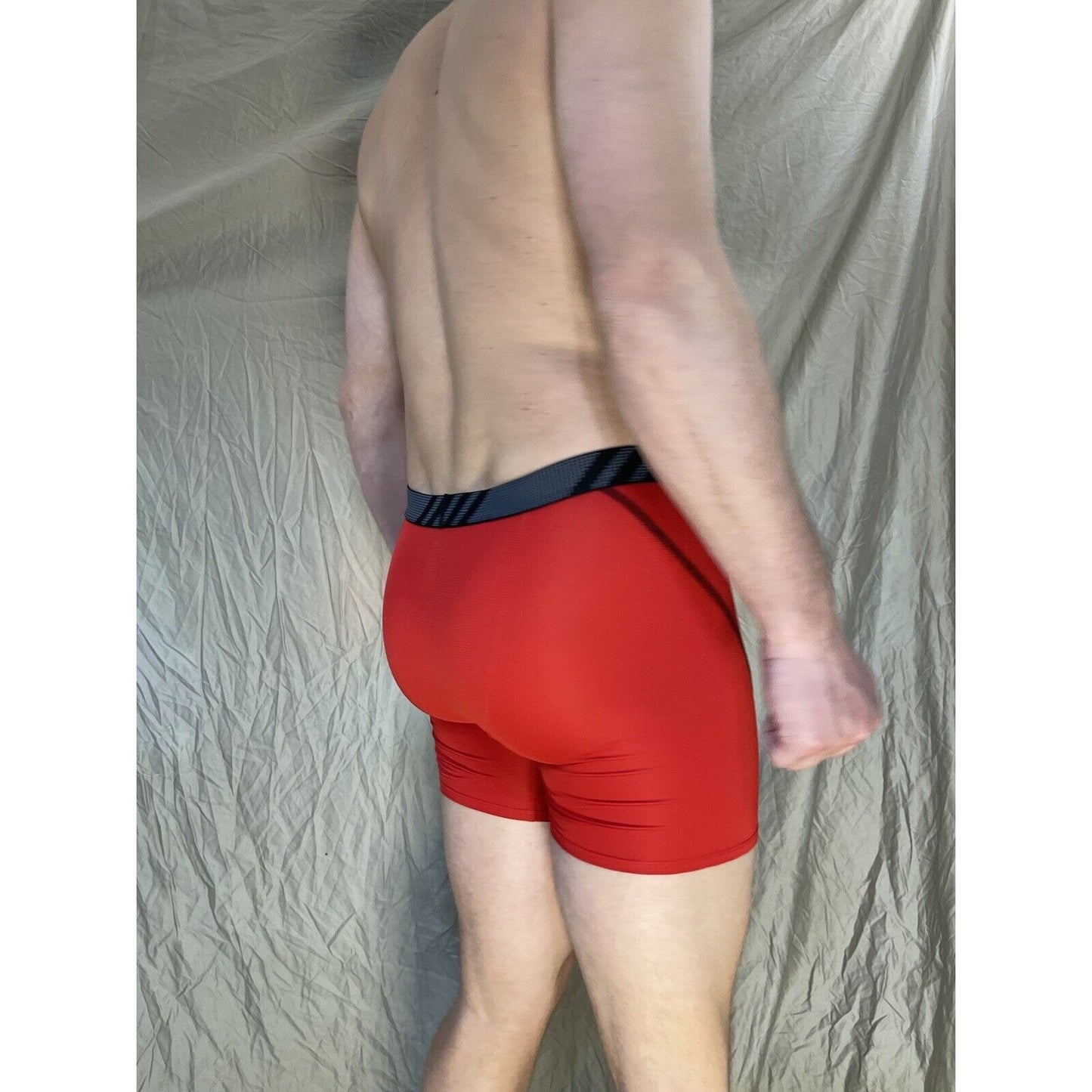 men's red adidas aeroready compression boxer brief Medium