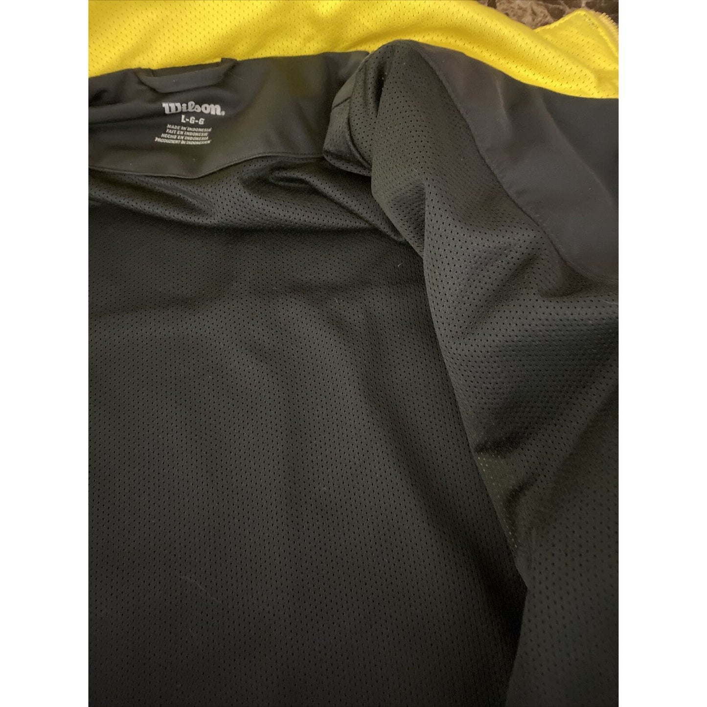 Wilson Men’s Large Black Yellow Mesh Polyester Full-zip Jacket