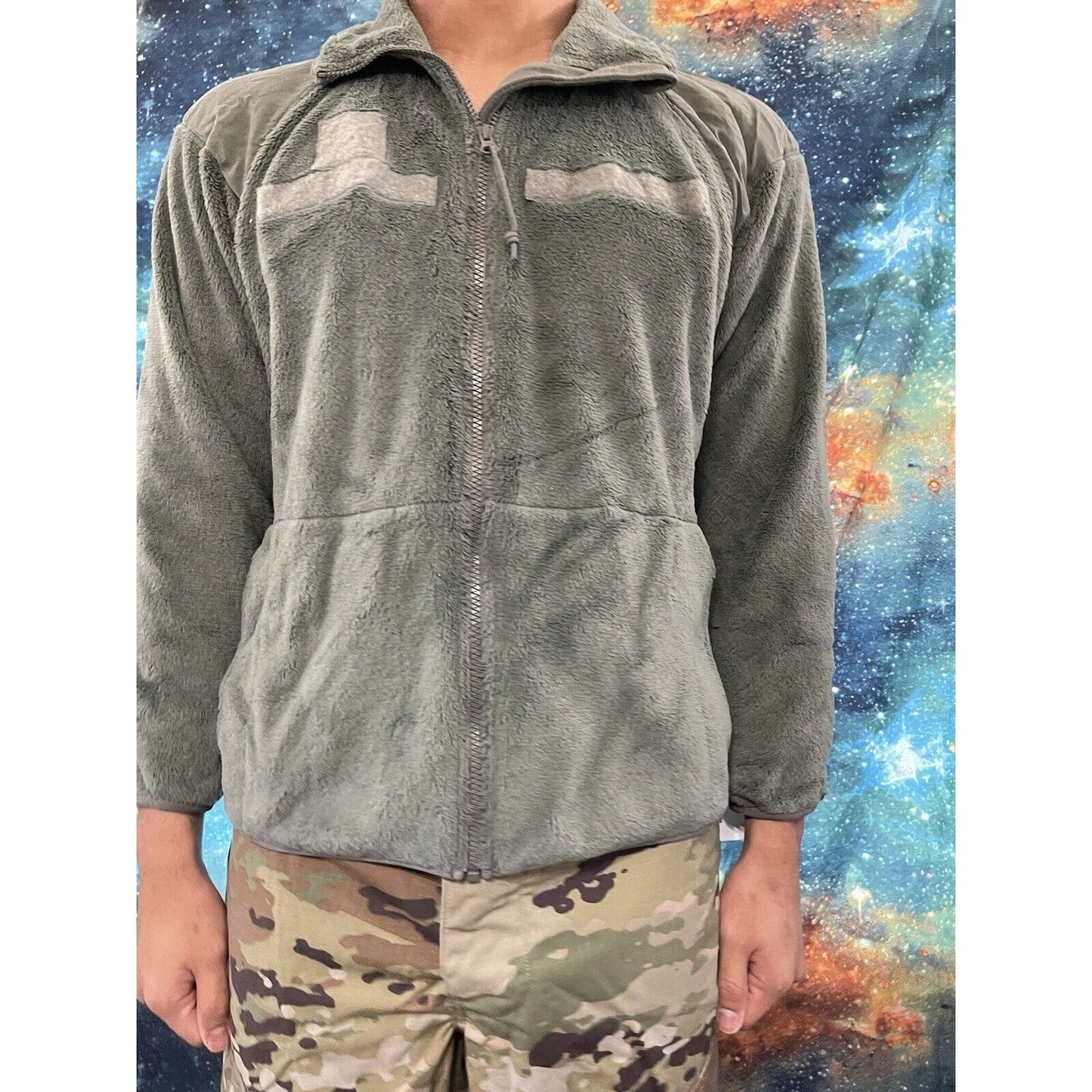 Men’s Small Short Sage Green Fleece Zip Jacket Cold Weather Gen III