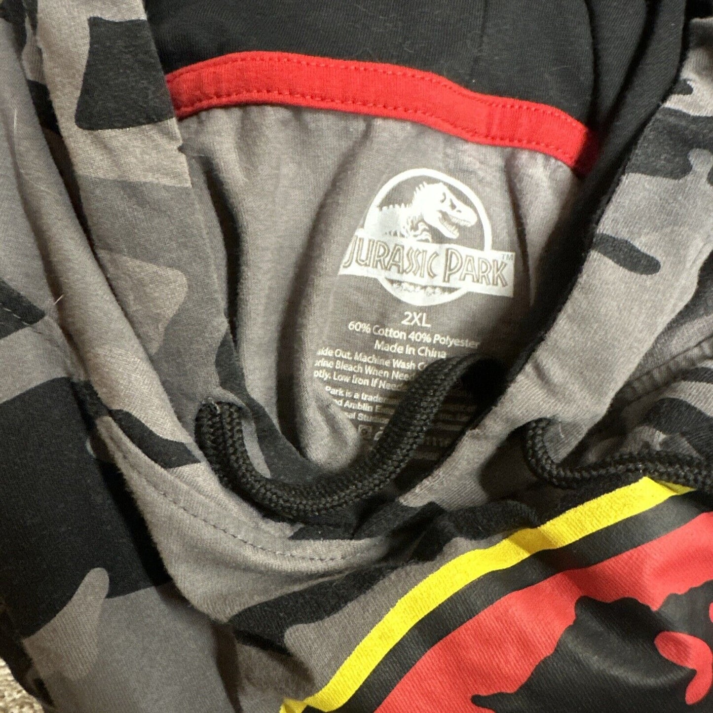 Teen boys 2XL Grey Hoodie Jurassic Park Sleeveless