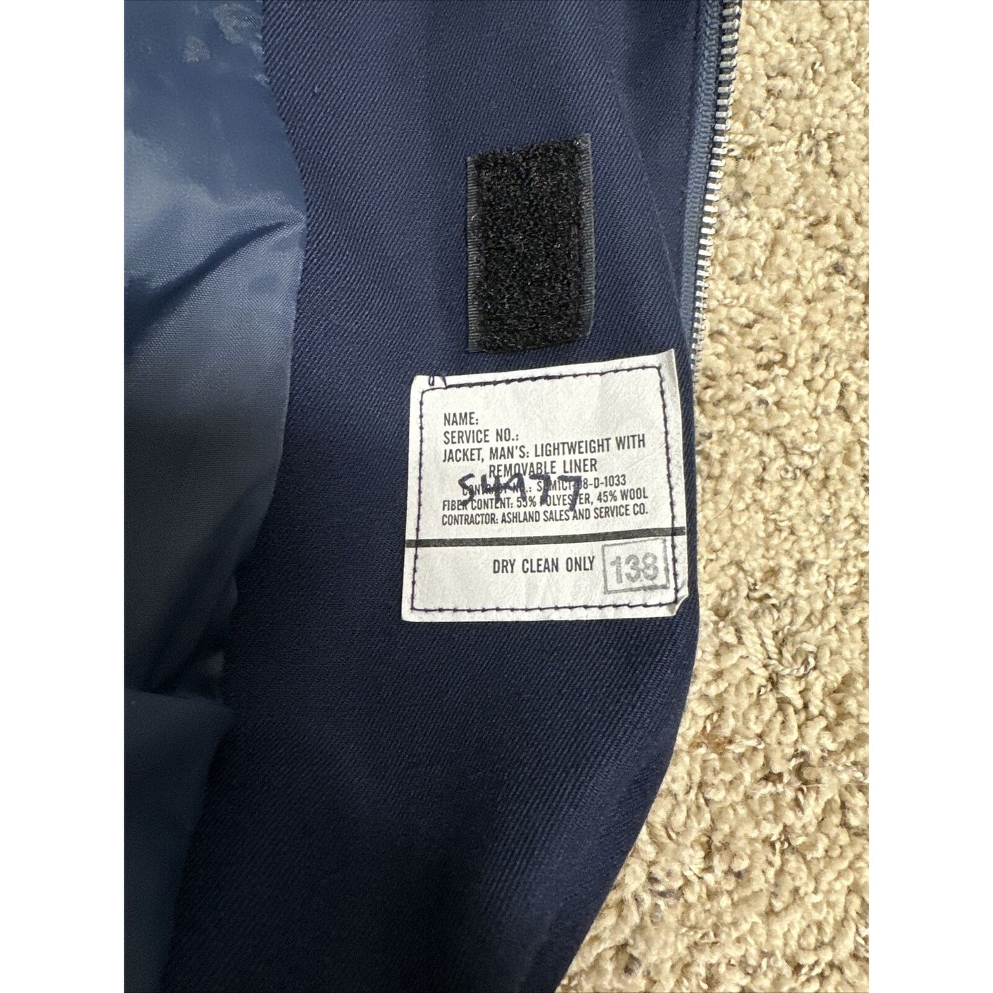 Men’s Air Force USAF Jacket Liner Missing DSCP 40XL Blues Uniform