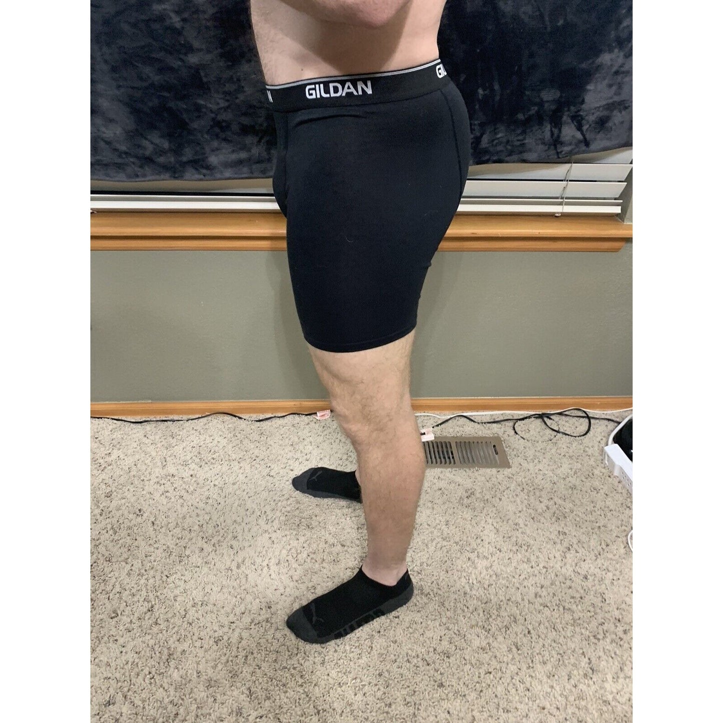 Gildan Black Boxer Briefs Spandex/cotton/poly Blend Large