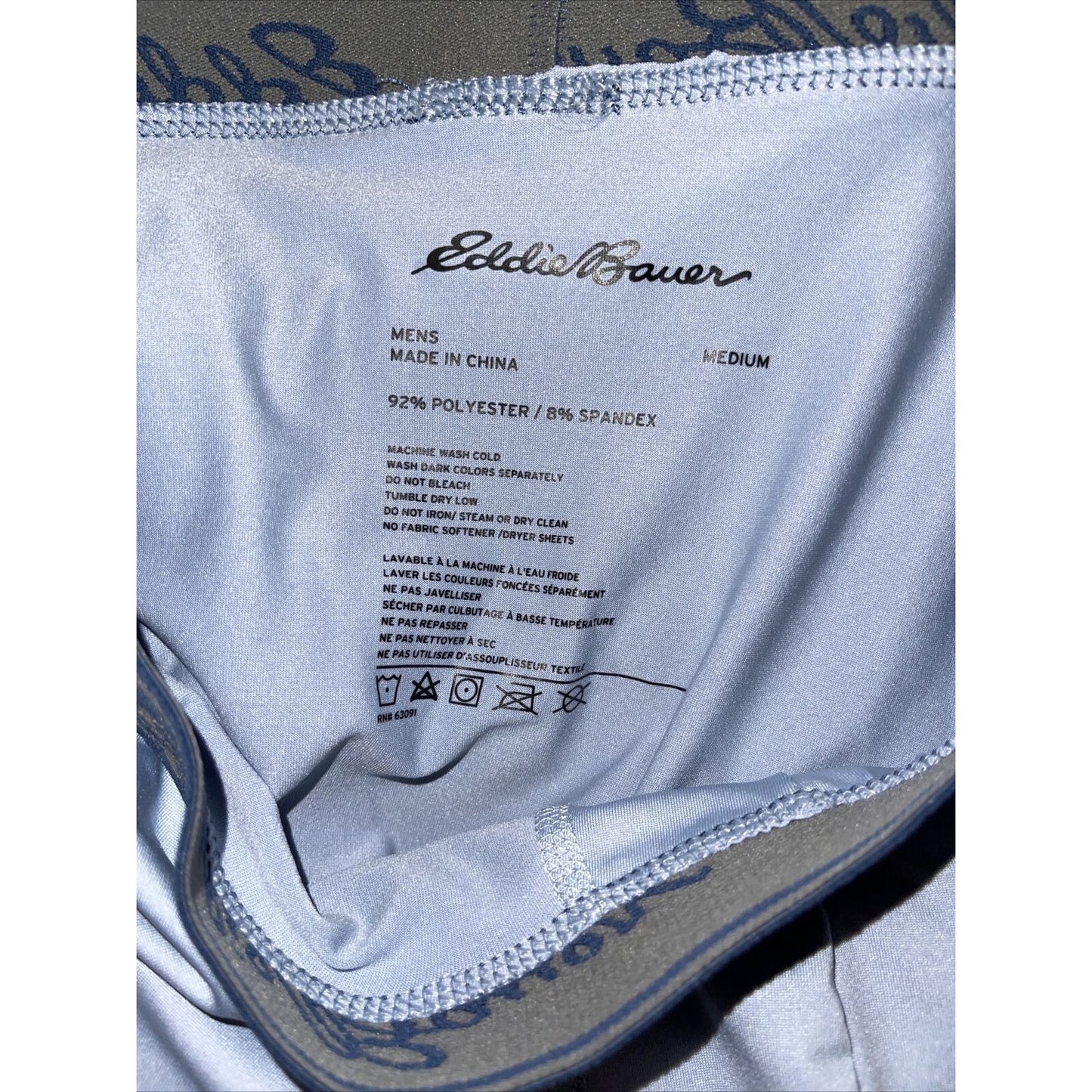 men's eddie bauer medium compression shorts 8% spandex Light Gray