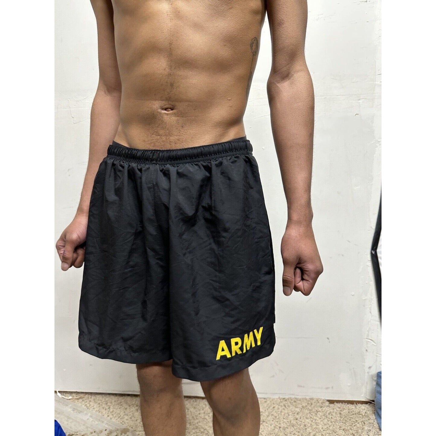 Army black size large physical fitness uniform apfu trunks