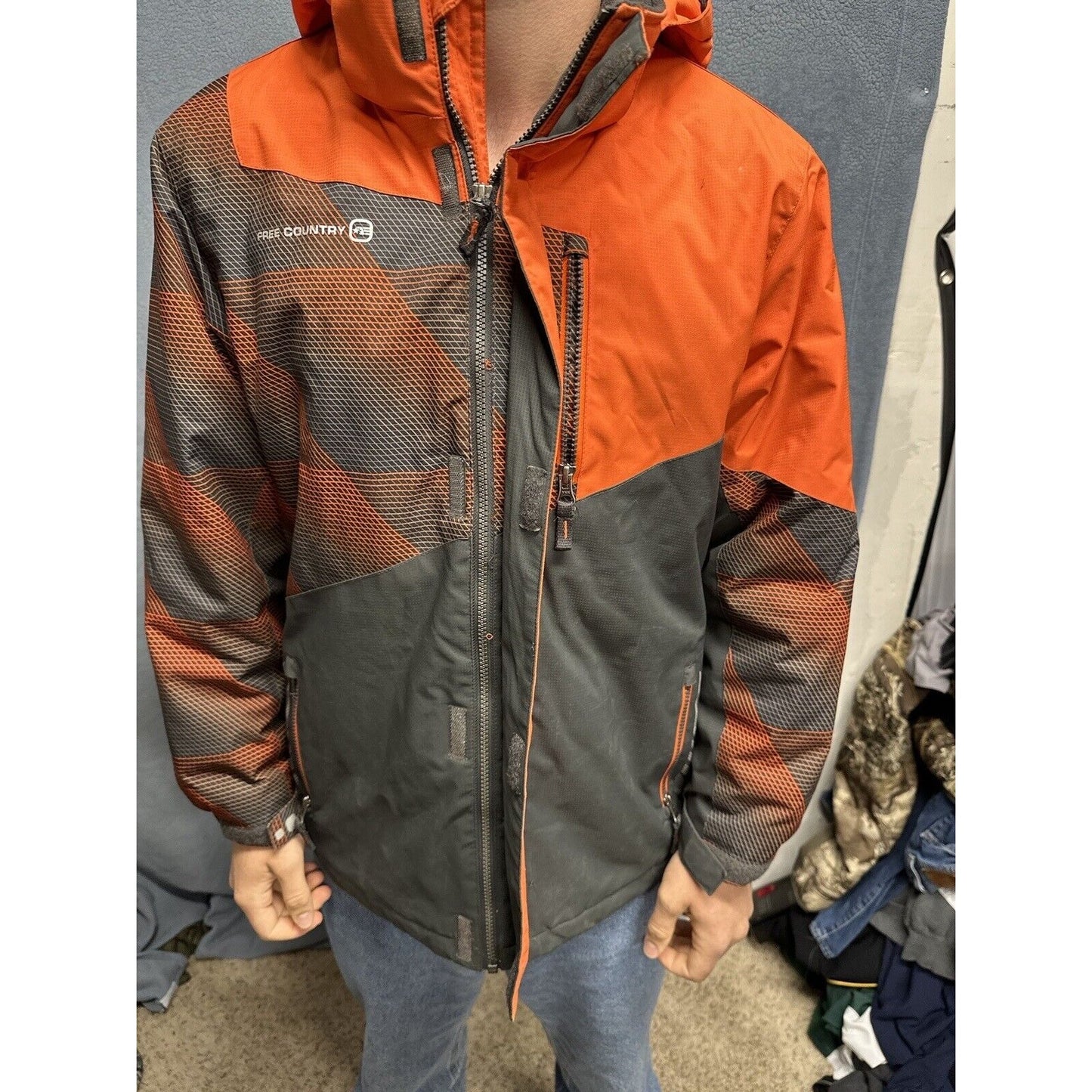 Boys Gray And Orange Large 14/16 Free Country Extreme Performance Snow Jacket