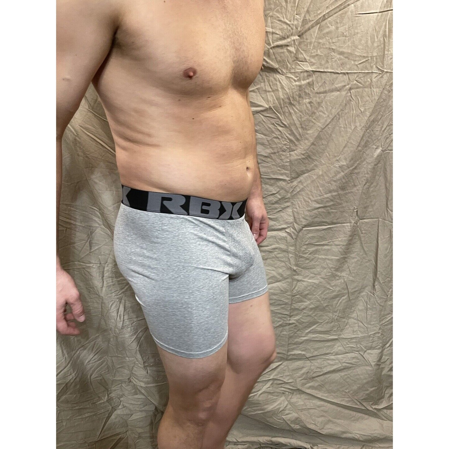 Men's RBX active gray compression shorts new and never worn Large