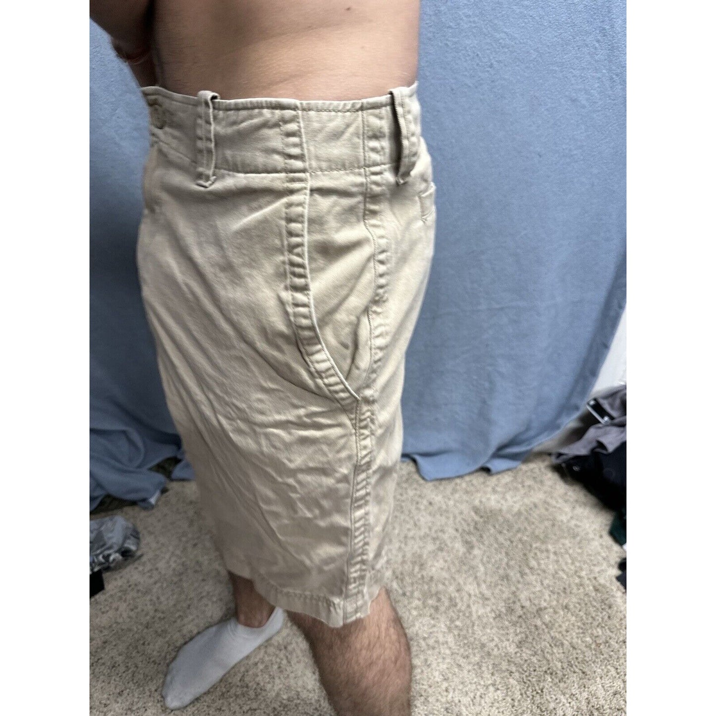 Men’s Khaki Gap Rugged Short Flat Front Shorts Size 36