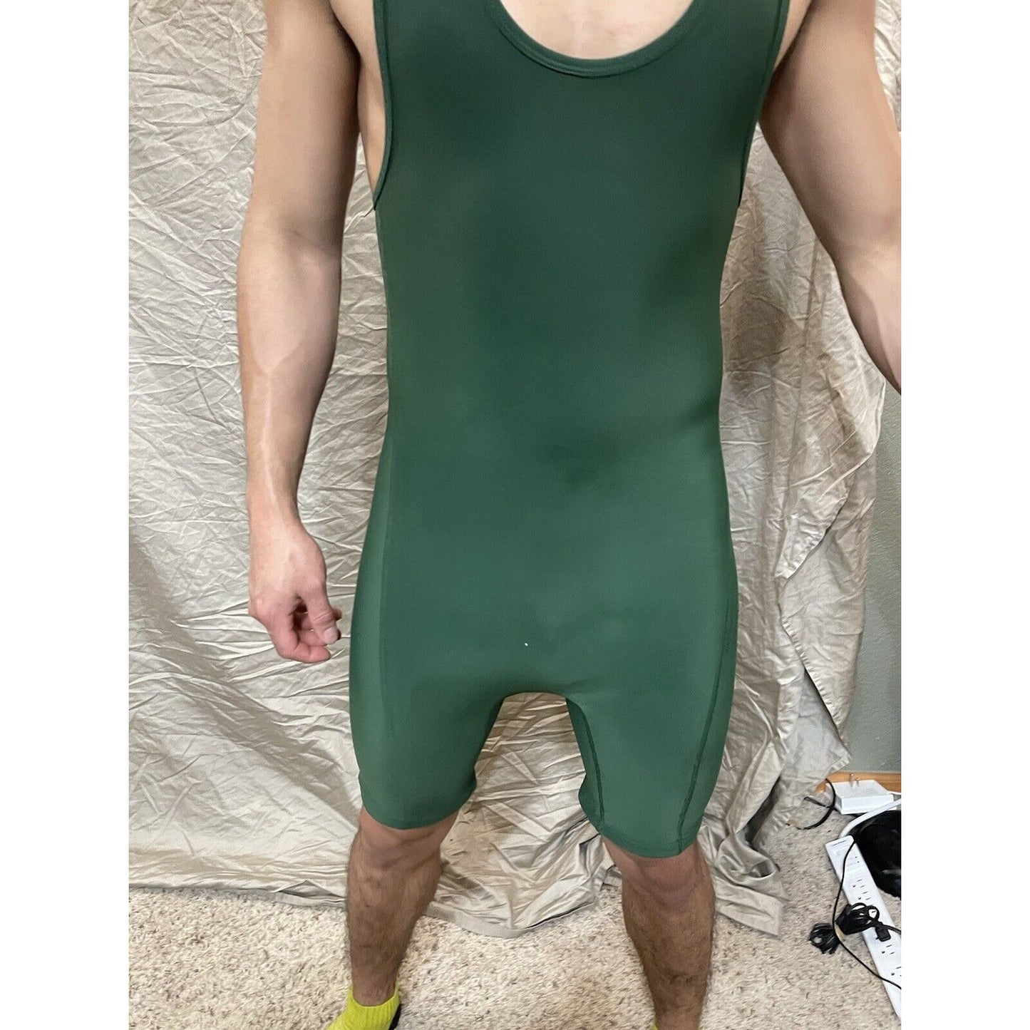 Men's Adult Small wrestling singlet Dark Green Athletic Compression