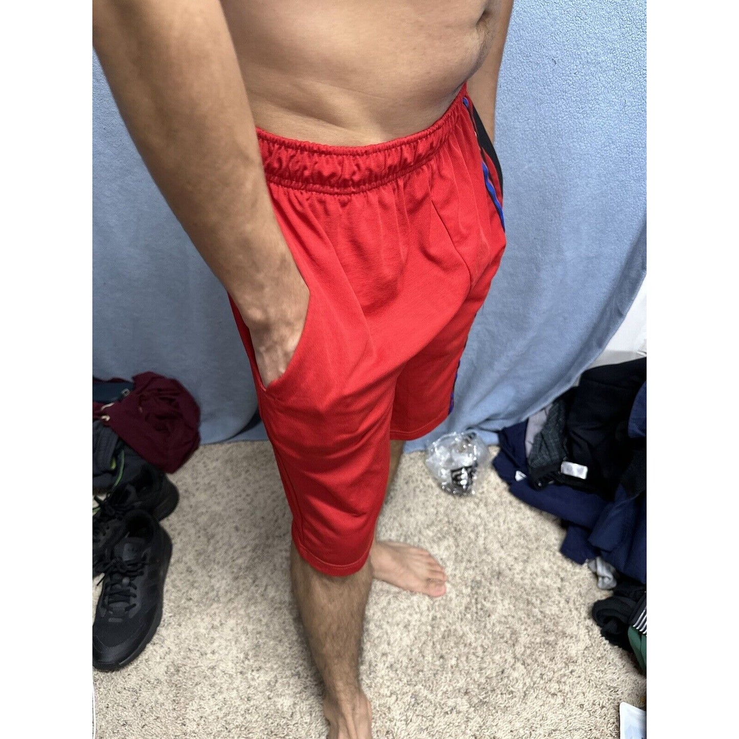 Men’s Red Champion Performance Shorts With Pockets No String