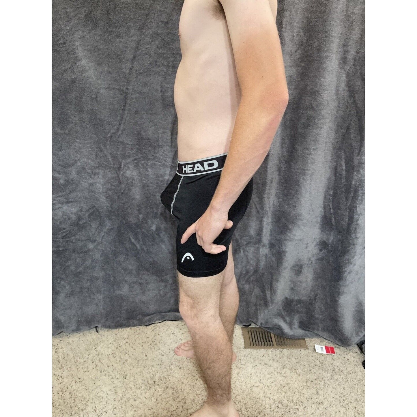 men's head black medium compression boxer briefs 10% spandex