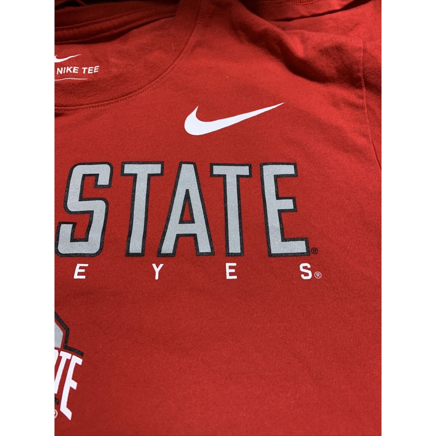 Nike " The Nike Tee " Red/Heather Red Ohio State Buckeyes Short Sleeve Mens LG