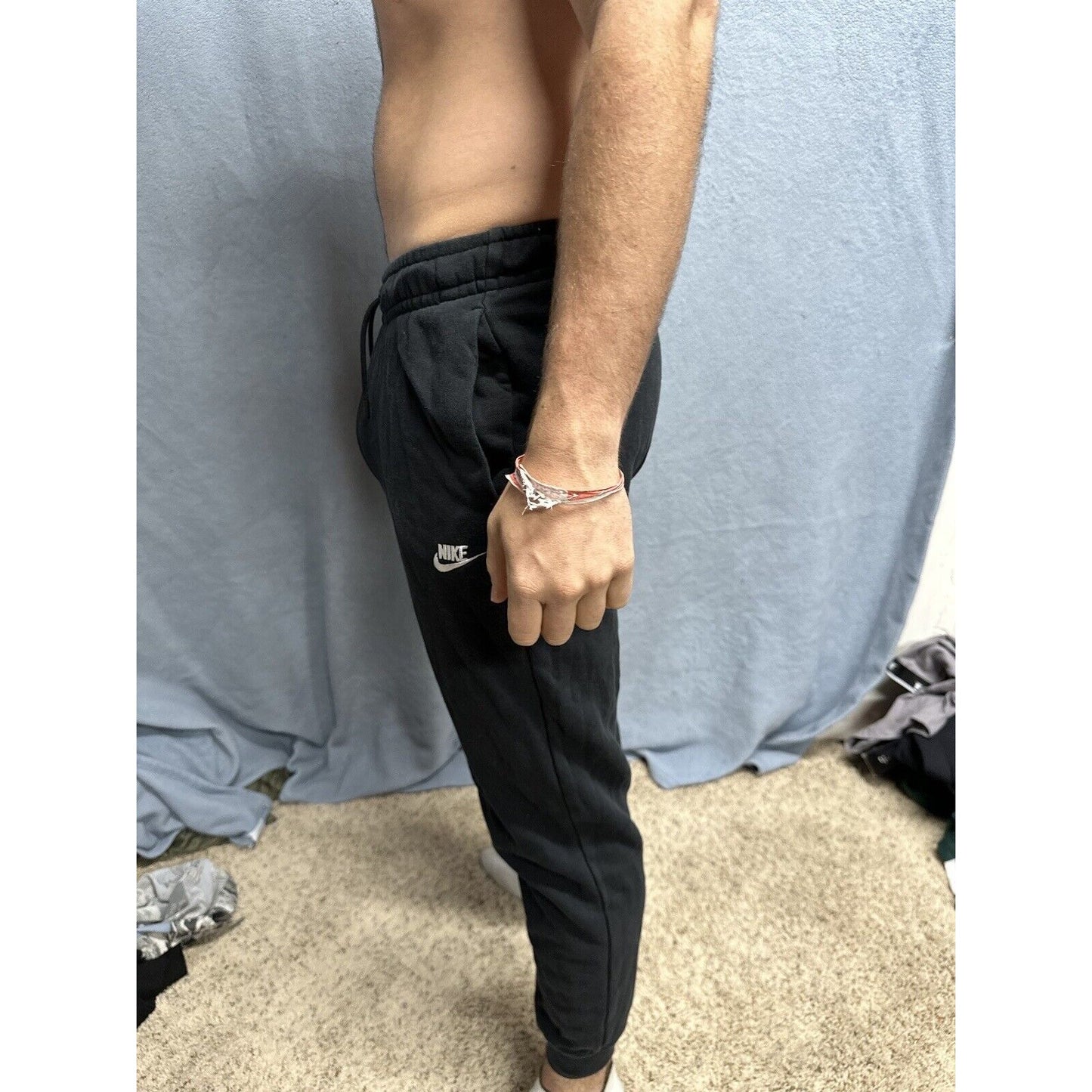 Men’s Small Nike Black Cotton Poly Sweat Pants With Pockets