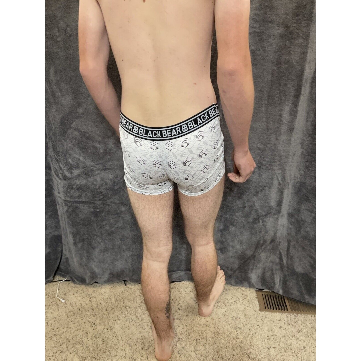 men's medium athletic trunk style black bear boxer brief White With Polygons