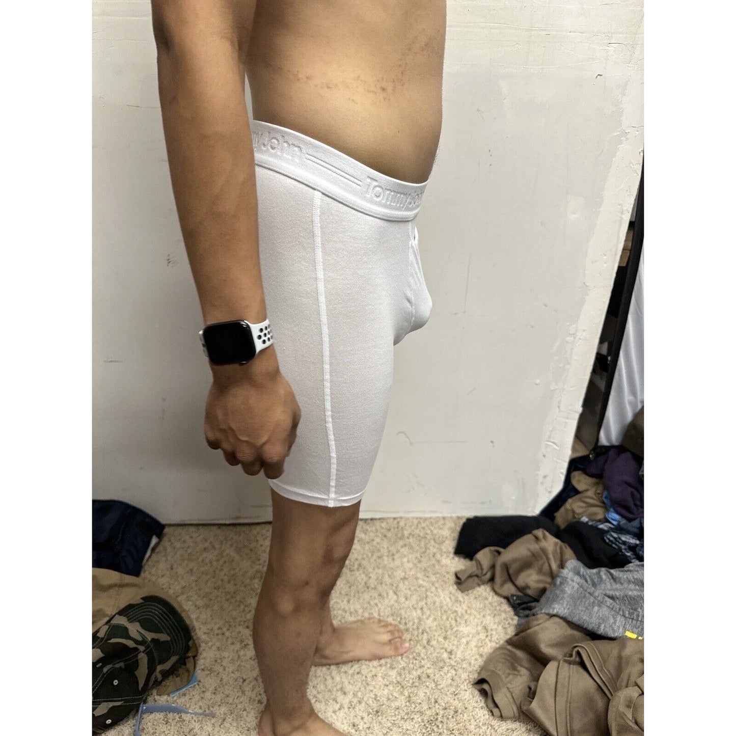 Men’s TJ Small Cotton Basics 5% Cotton White Boxer Briefs