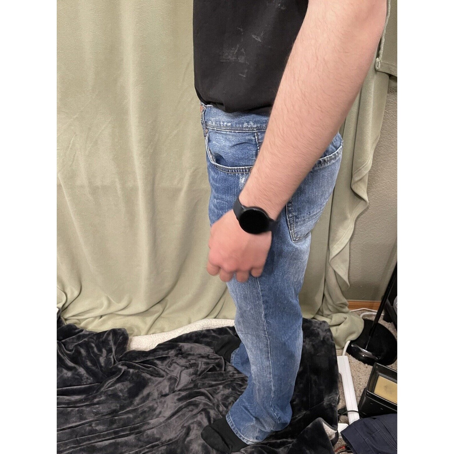 Men’s 33x32 Marc Moto Boot Throttle Blue Jeans