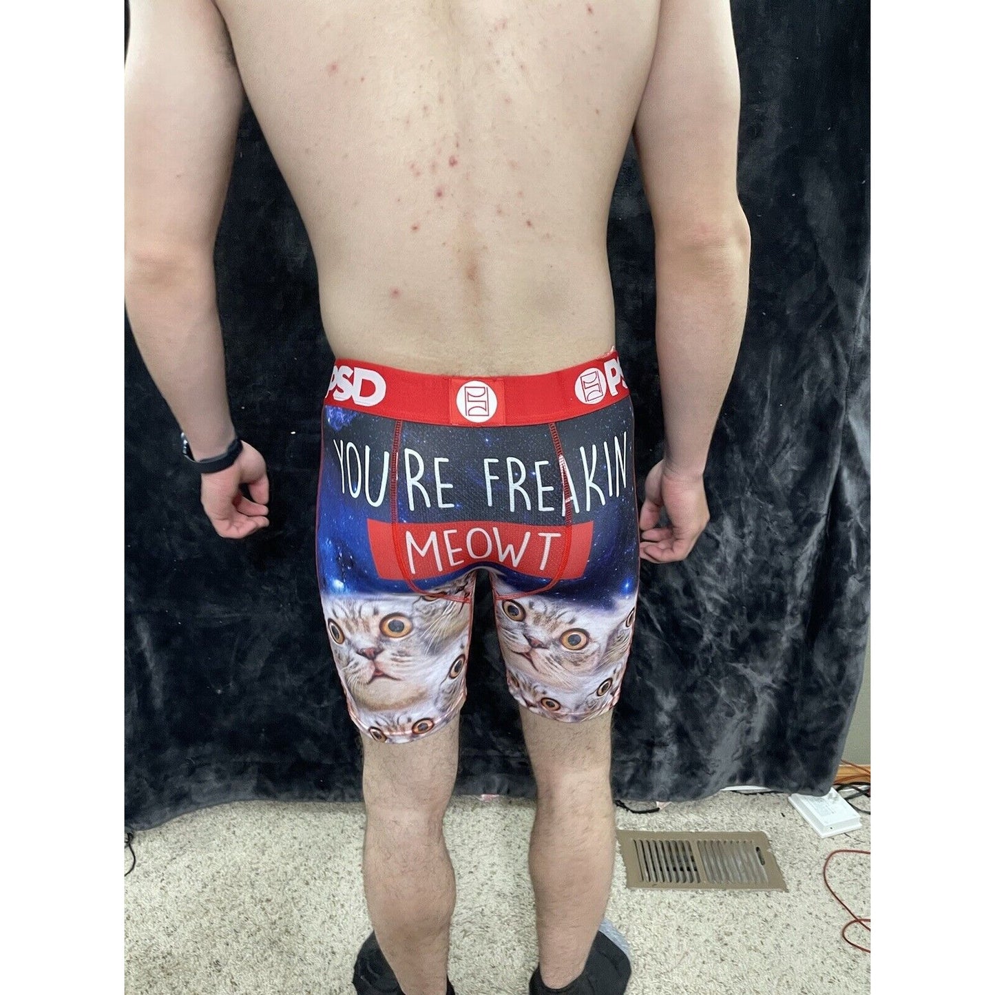 PSD Underwear Men's Freakin Meowt Printed Boxer Briefs Medium New