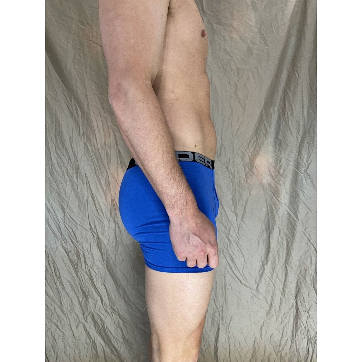 youth XL royal blue under armour fitted heat gear boxer briefs