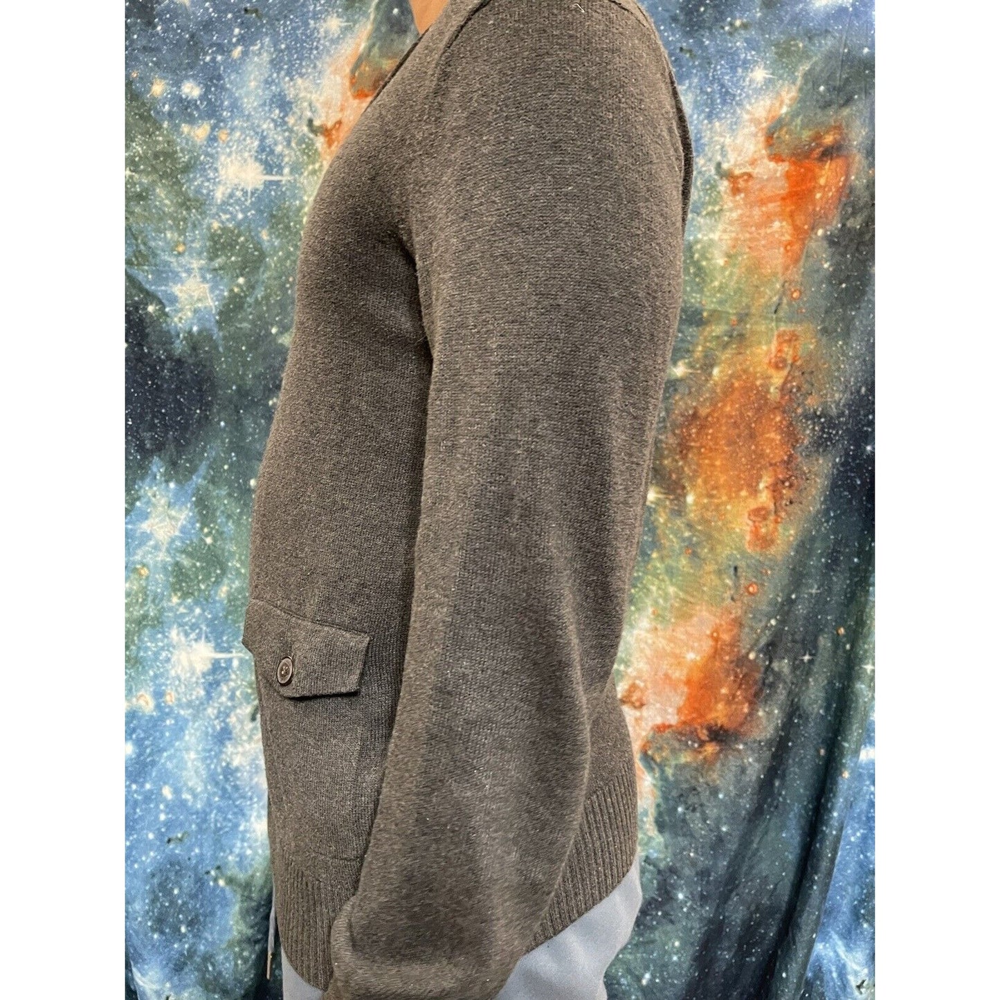 Men’s Banana Republic Medium Button up sweater long sleeve gray
