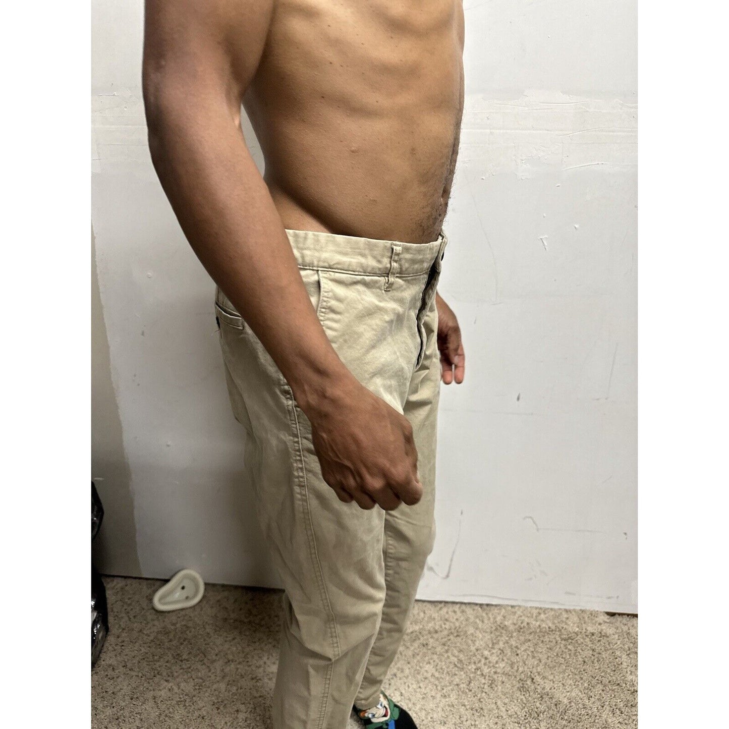 Men’s Khaki 34 H&M Skinny Fit Stretch Pants