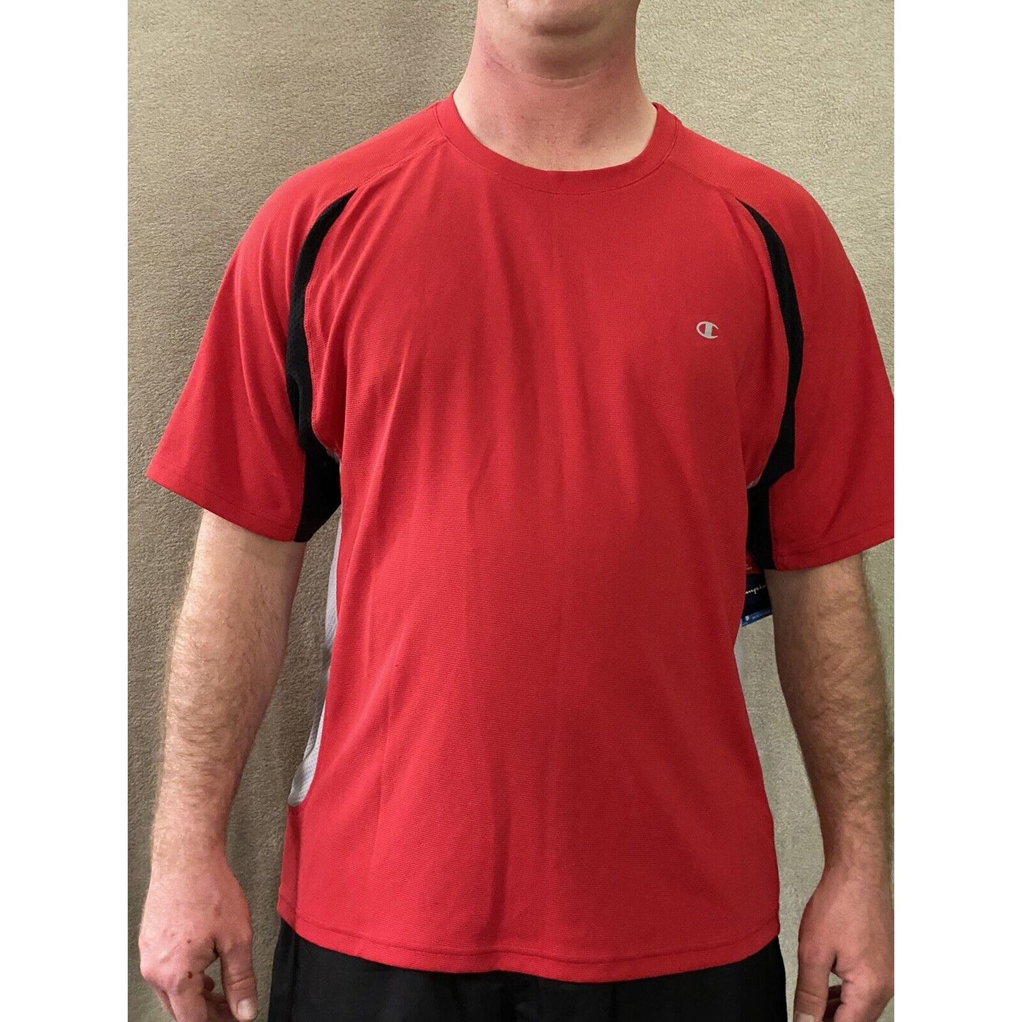 NWT! Champion Double-Dry Elevation Odor Resistant Red Men’s Large Polyester Tee