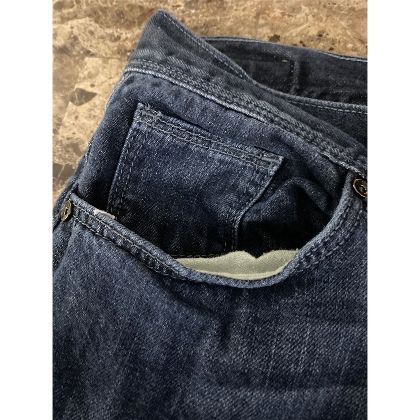 DKNY Men's size 34x30 Dark-wash Blue Relaxed Fit Cotton Denim Jeans