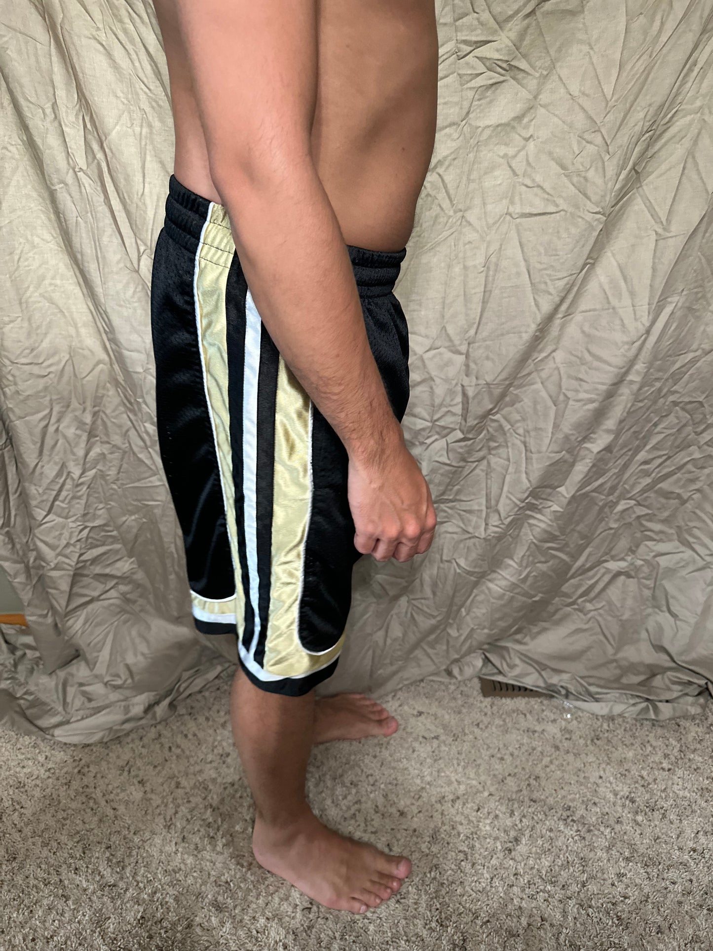 University of Colorado black and gold colosseum size small basketball shorts with pockets