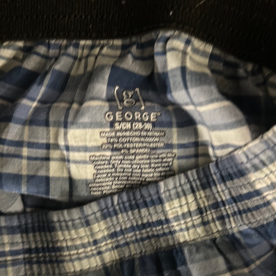 Men’s George blue plaid boxers size small boxer shorts