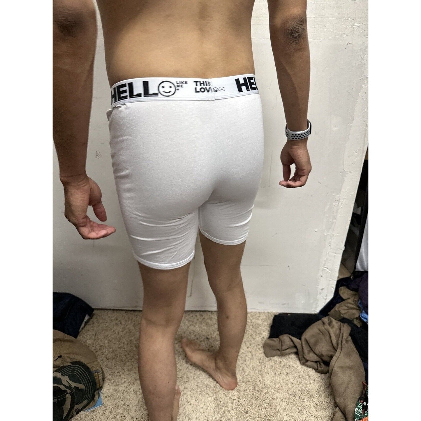Men’s White Medium Hello Thinking Love For Life Boxer Briefs