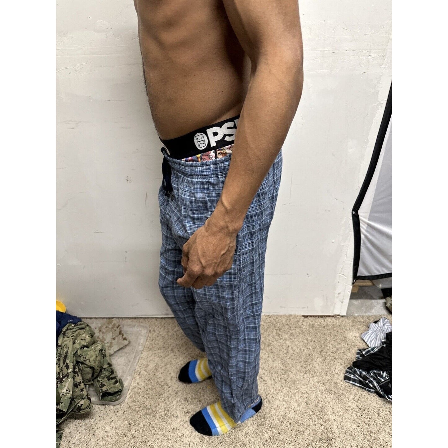 Men’s Blue Plaid Hathaway Sport Small Lounge Pants Pajamas