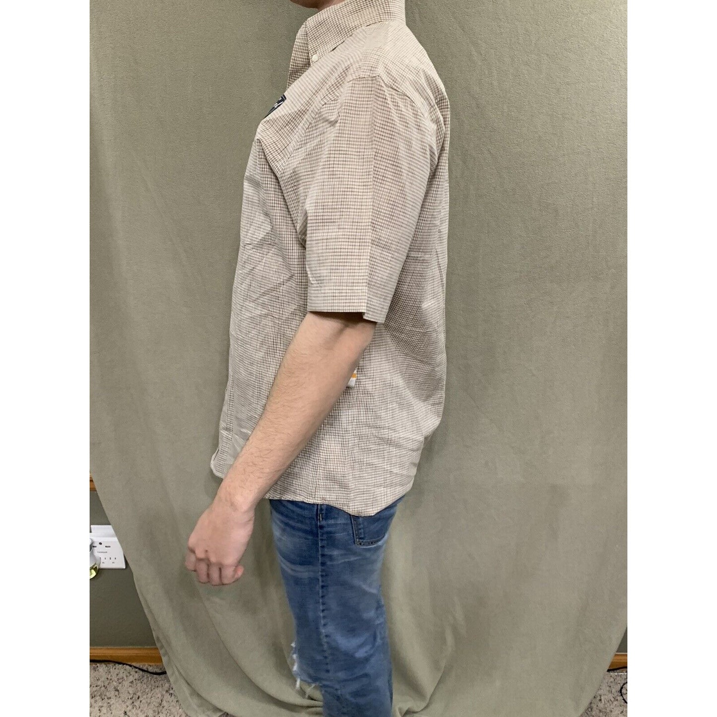 Men's Arrow Coastal Cove Classic Fit Button Down Shirt Short Sleeve Sz S NWT