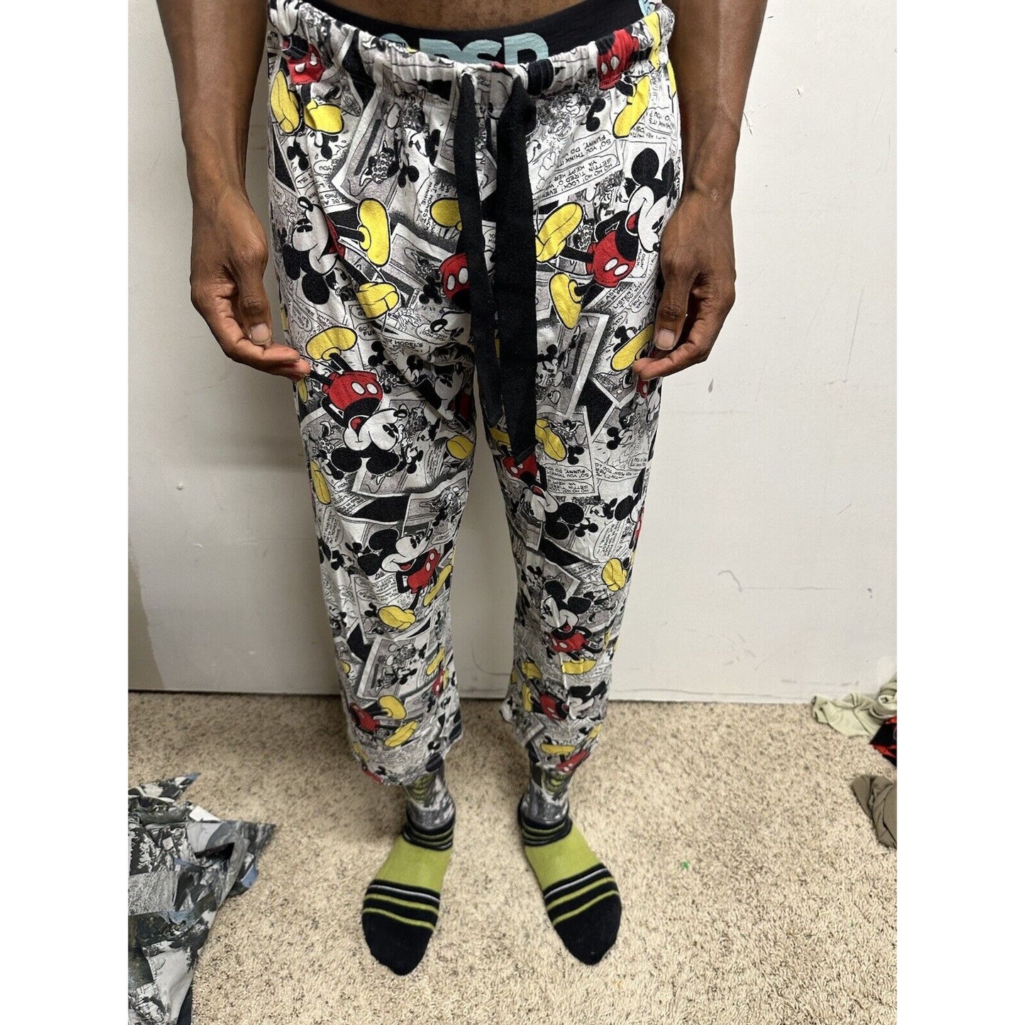 Boys Disney Large 12-14 Mickey Mouse Sleepwear Pajama Bottoms No Pockets