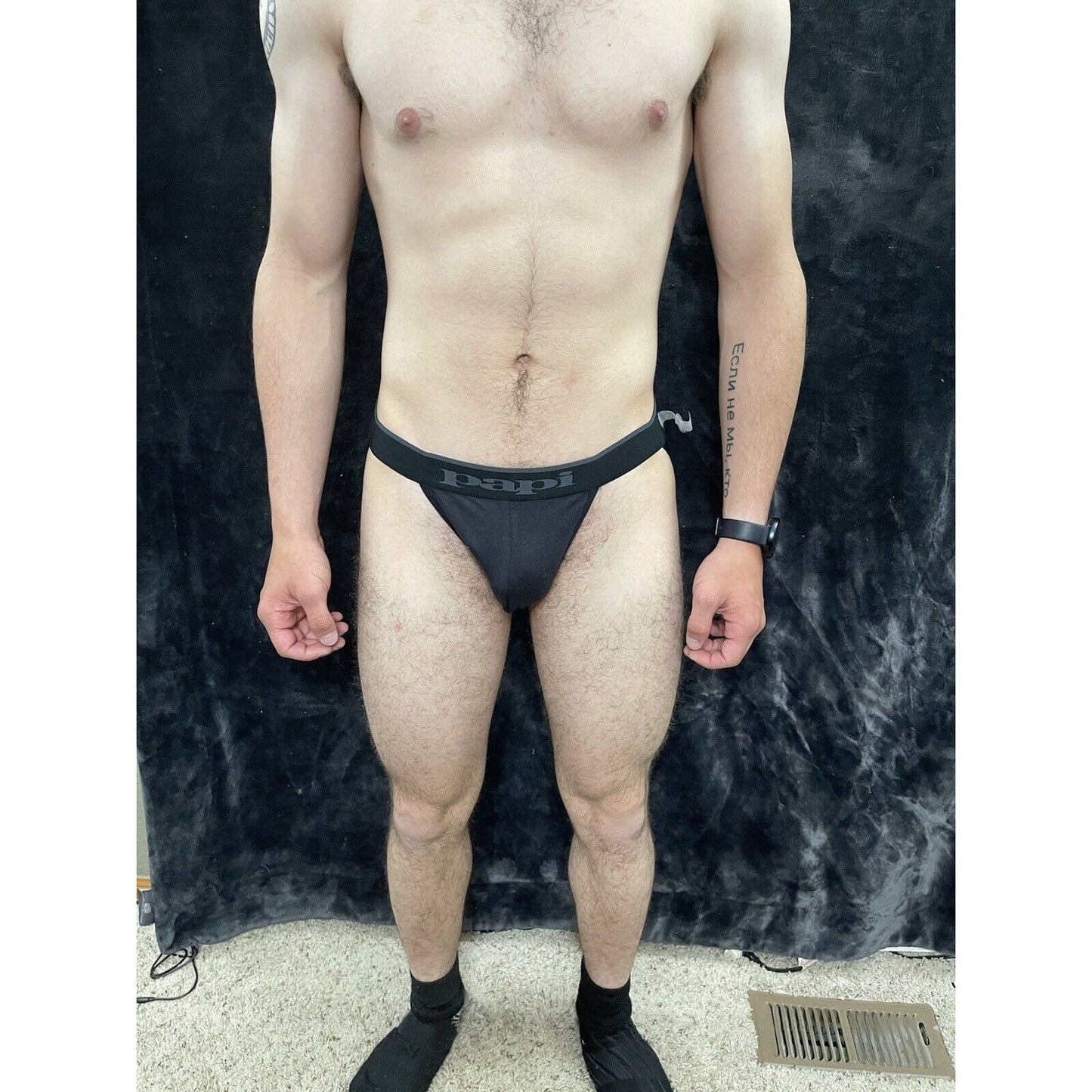 Men’s Papi Large Black Jockstrap Jock
