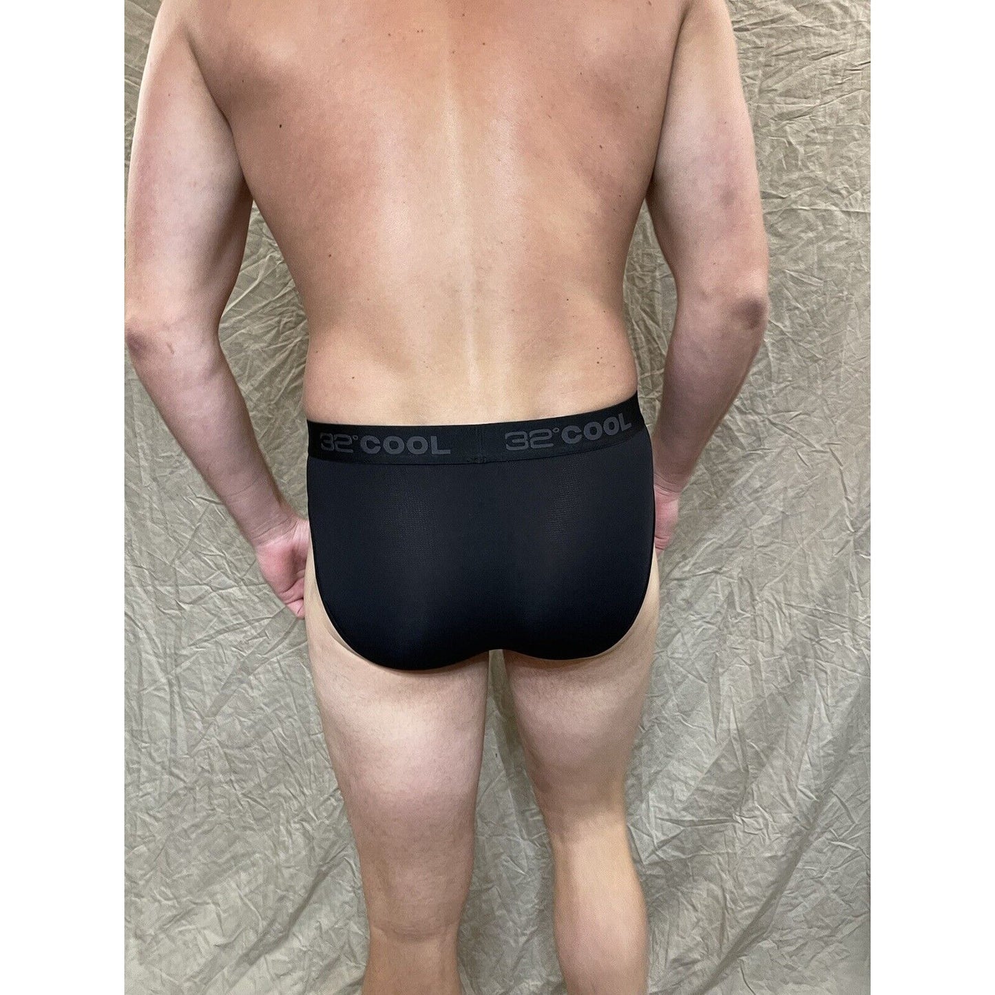 men's black 32 degrees 8% spandex athletic brief Extra Large