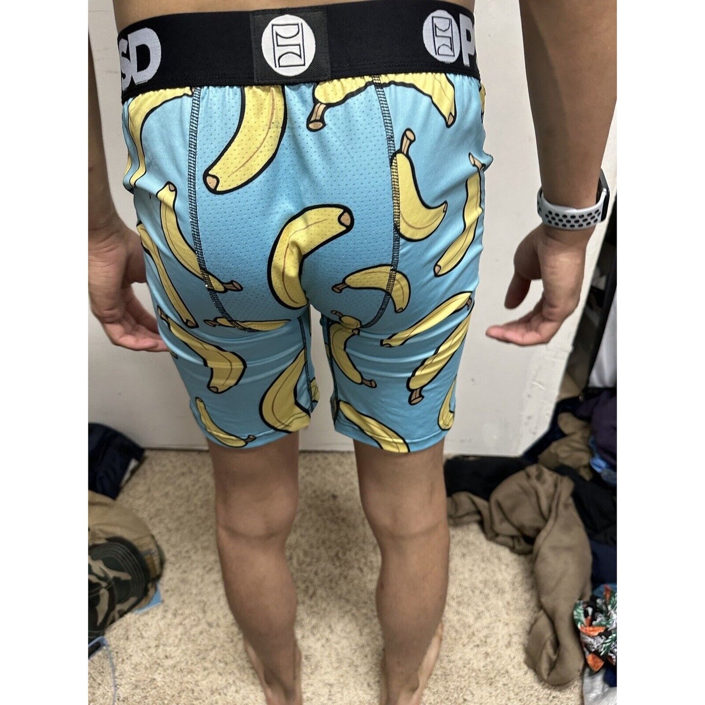 PSD Men's LARGE Boxer Brief Banana Blue Yellow Boxer Briefs NWOT