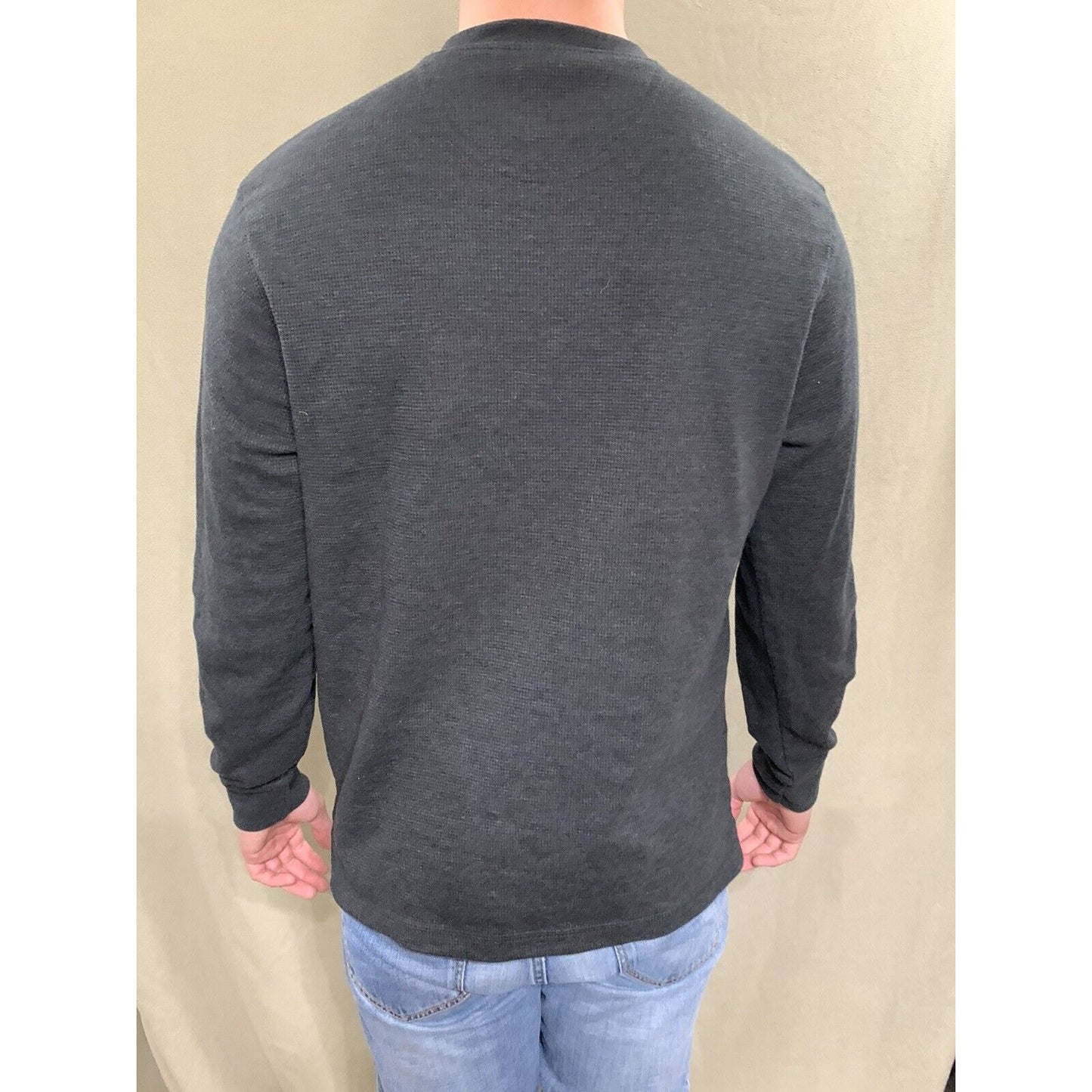 US Polo ASSN Mens Polo Long Sleeve Shirt Dark Gray size Medium