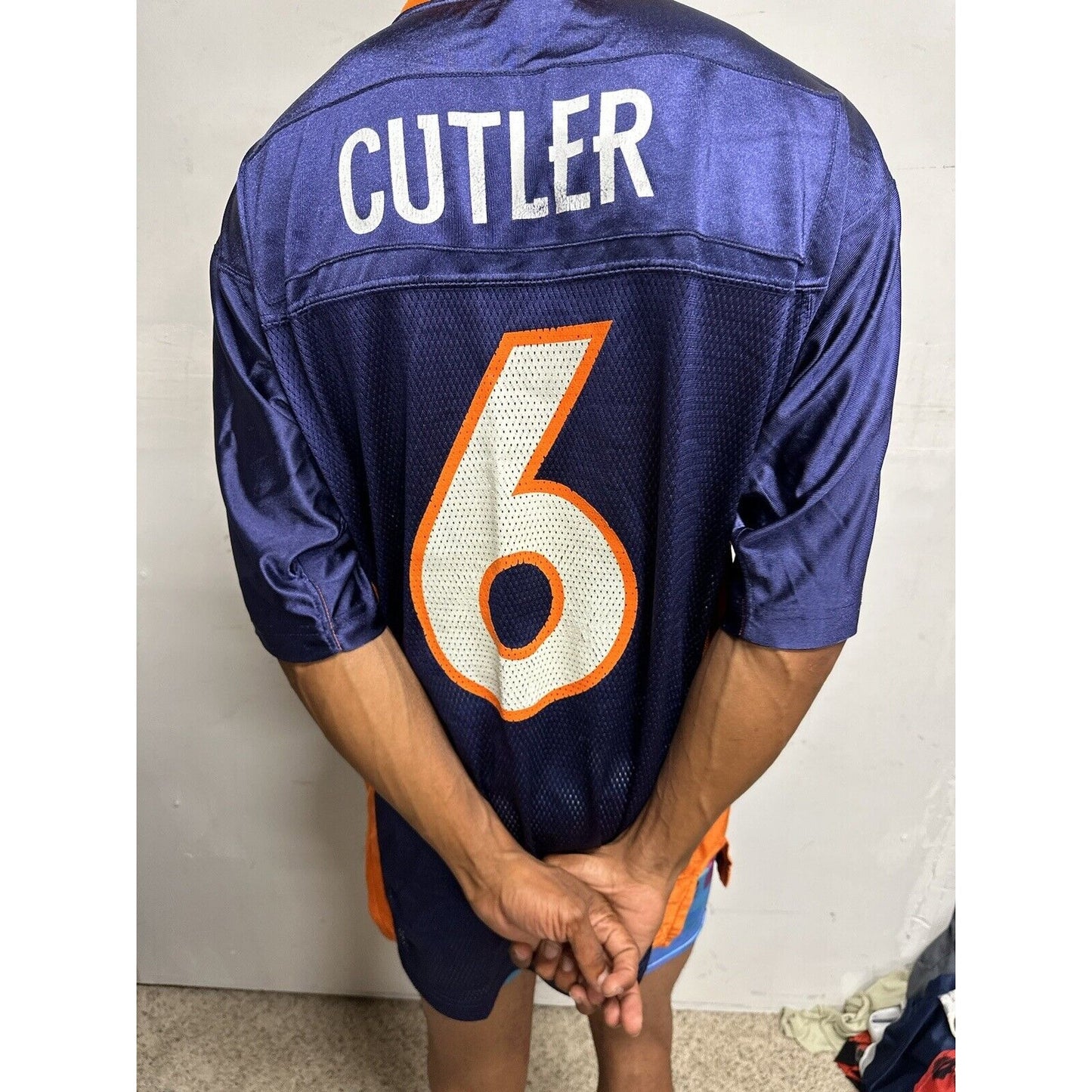 Men’s Reebok NFL Equipment Denver Broncos On Field Medium Football Jersey Cutler