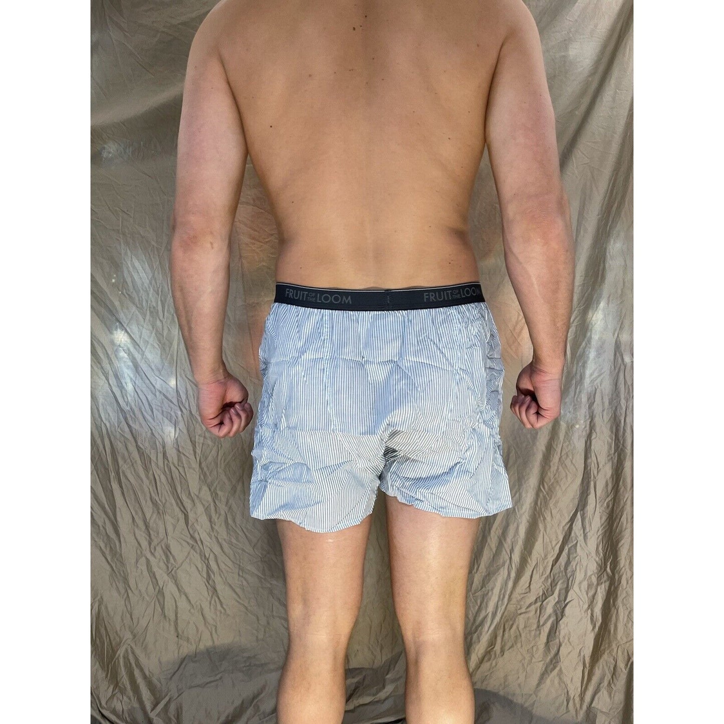 men's fruit of the loom Striped blue boxer shorts Size Small