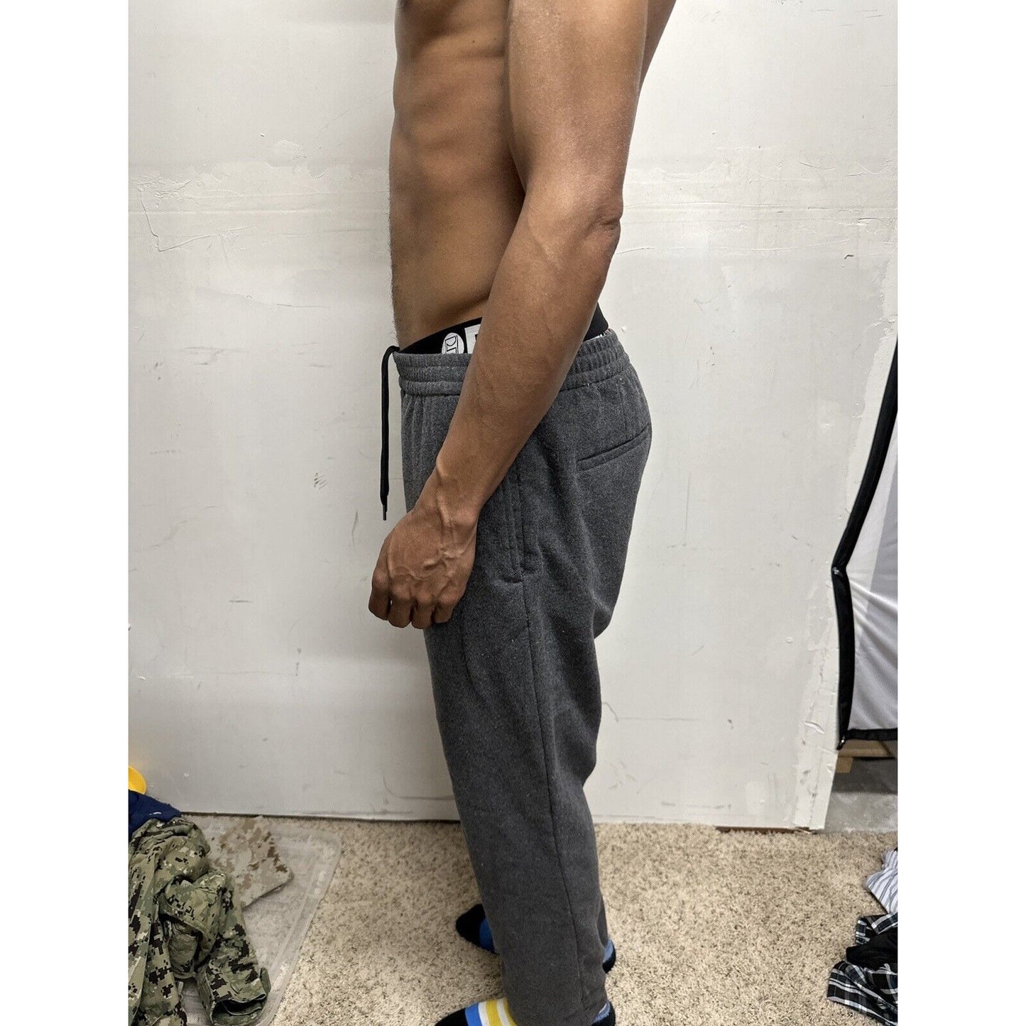 Men’s Gray Medium H&M Regular Fit Sweat Pants with Pockets