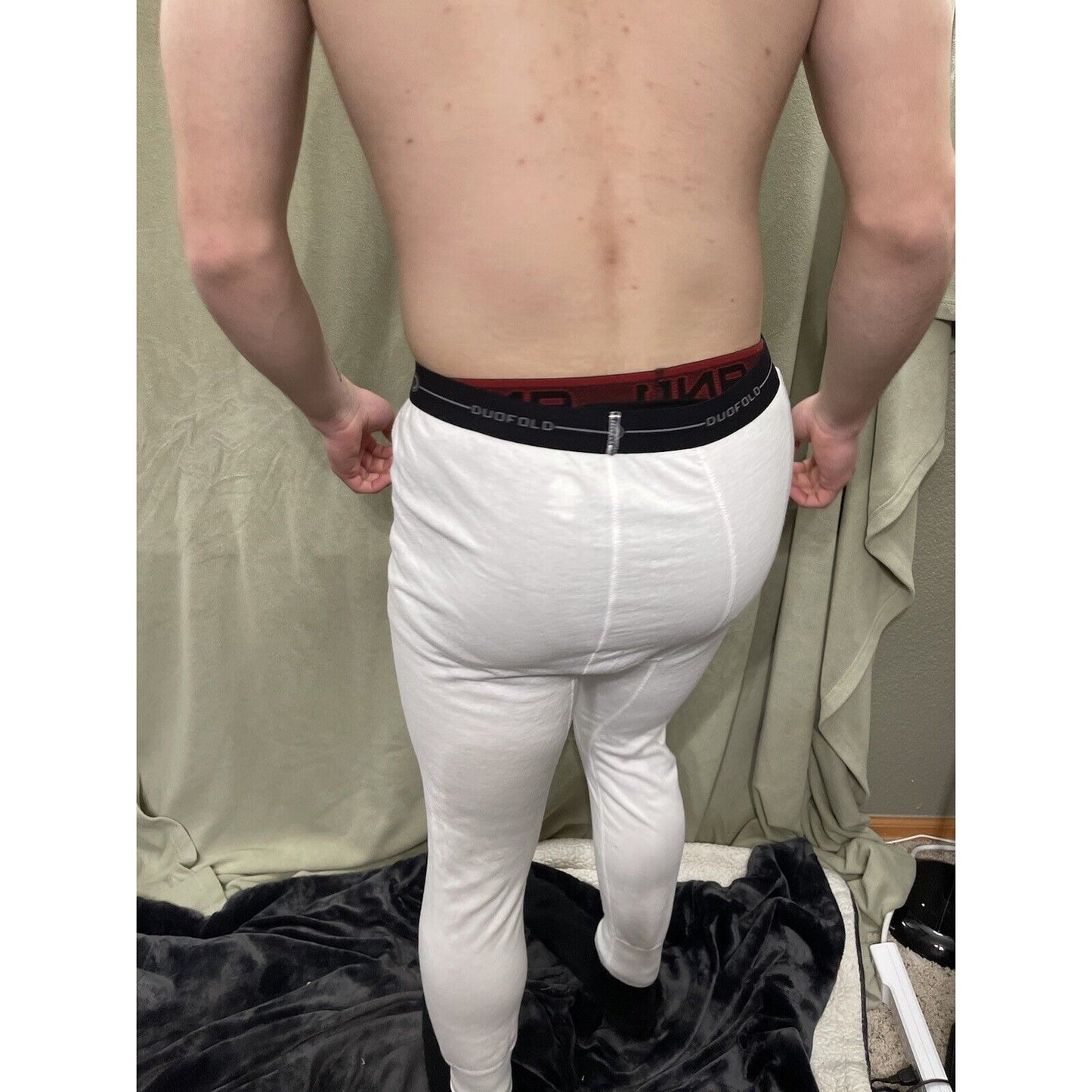 Duofold Men's Base Weight First Layer Bottom, White, Large Thermals Pants