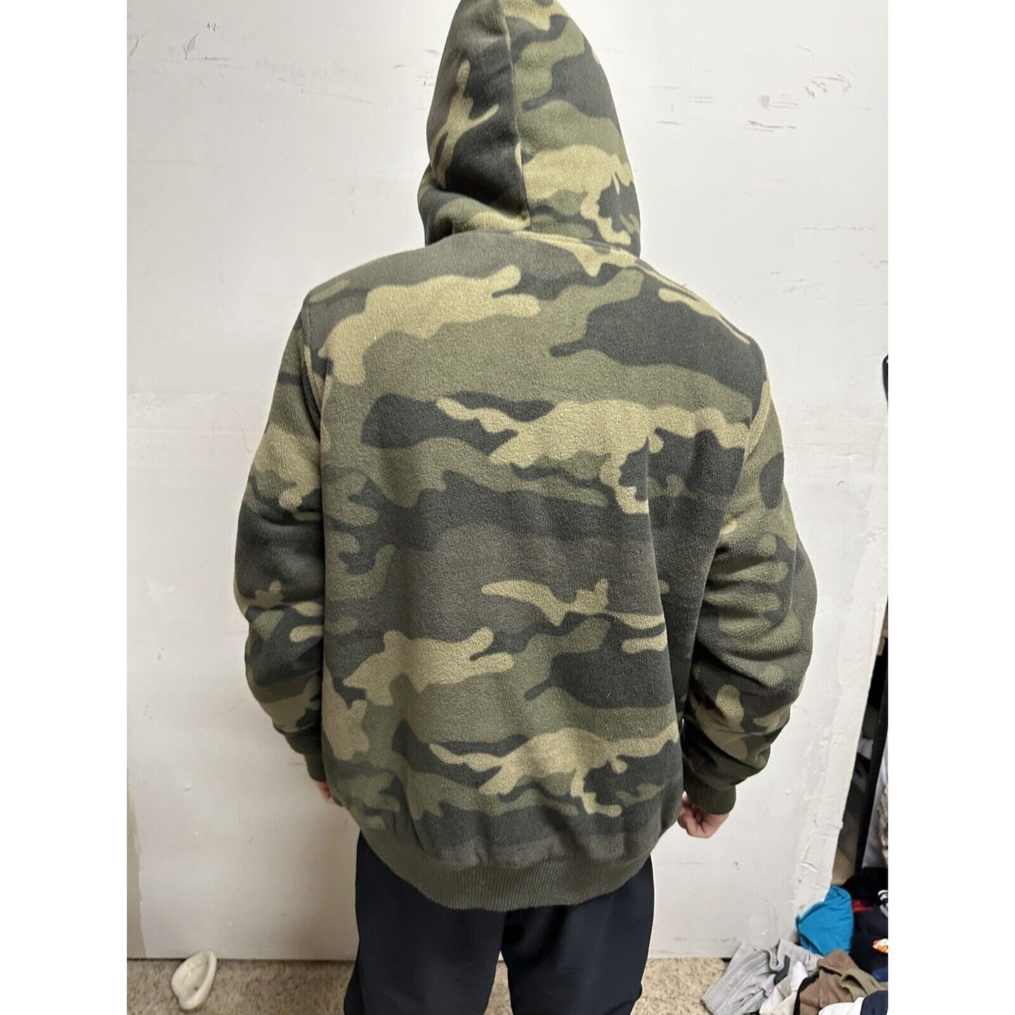Men’s Fuzzy Large Mossimo Camo Hoodie Full zip Jacket