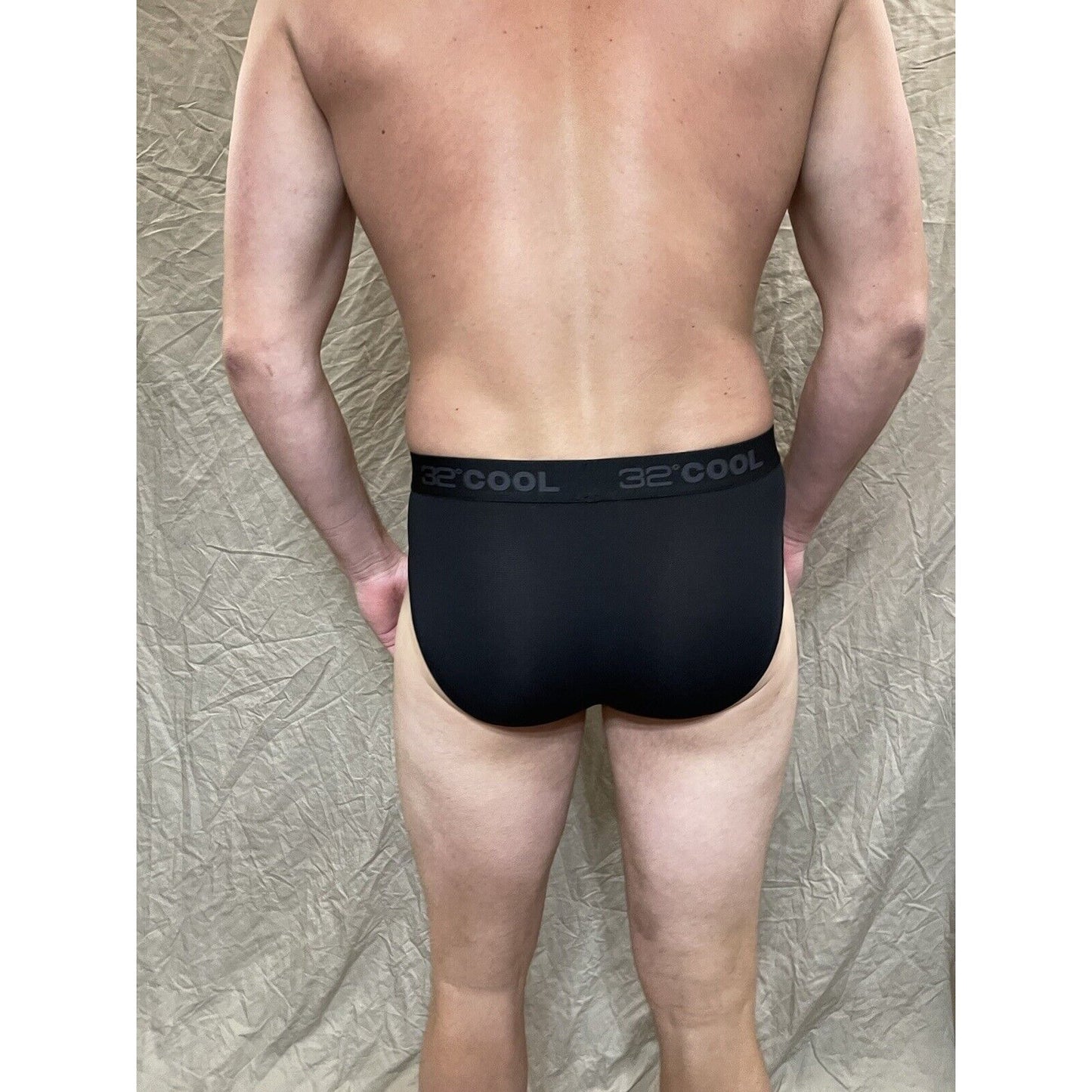 men's black 32 degrees 8% spandex athletic brief Extra Large
