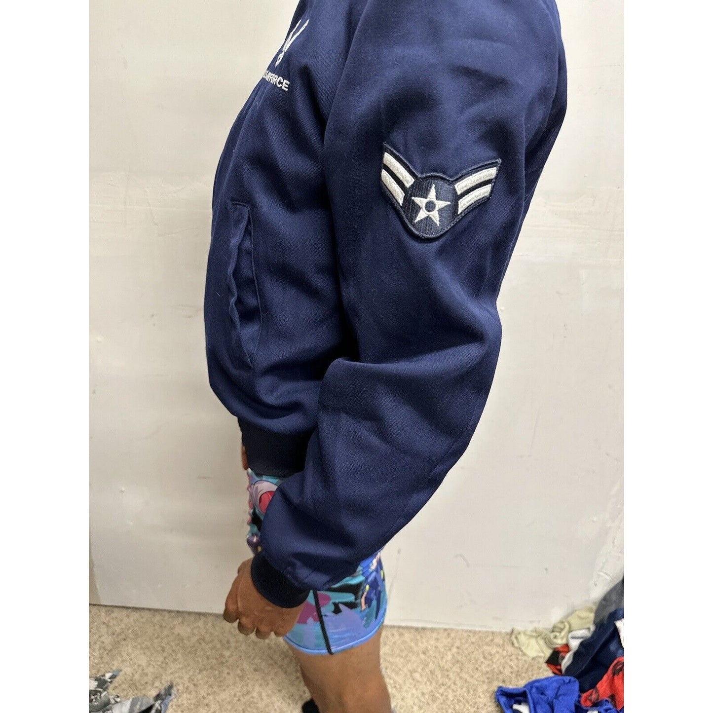 Men’s USAF Jacket 38R With Lining Blues Coat With Rank Sewed On