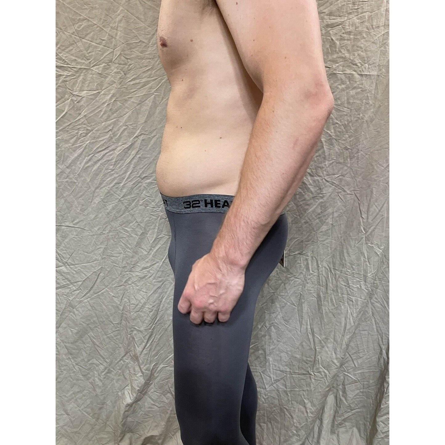 32 degree heat stingray gray compression leggings base layer long underwear L