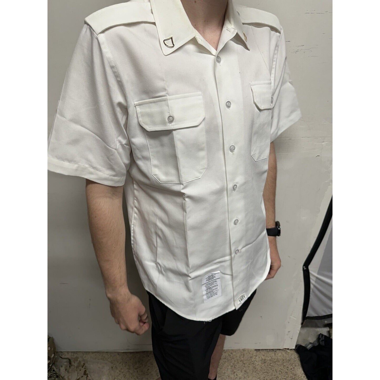 Army Men’s 16c Short Sleeve Button Up White Uniform Shirt