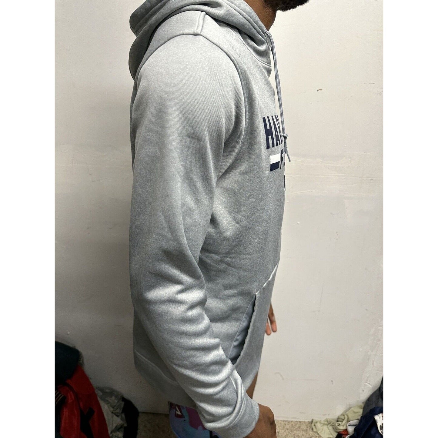 Men’s Gray Under Armoyr Medium Cold Gear Loose Hoodie Hardrocker Football