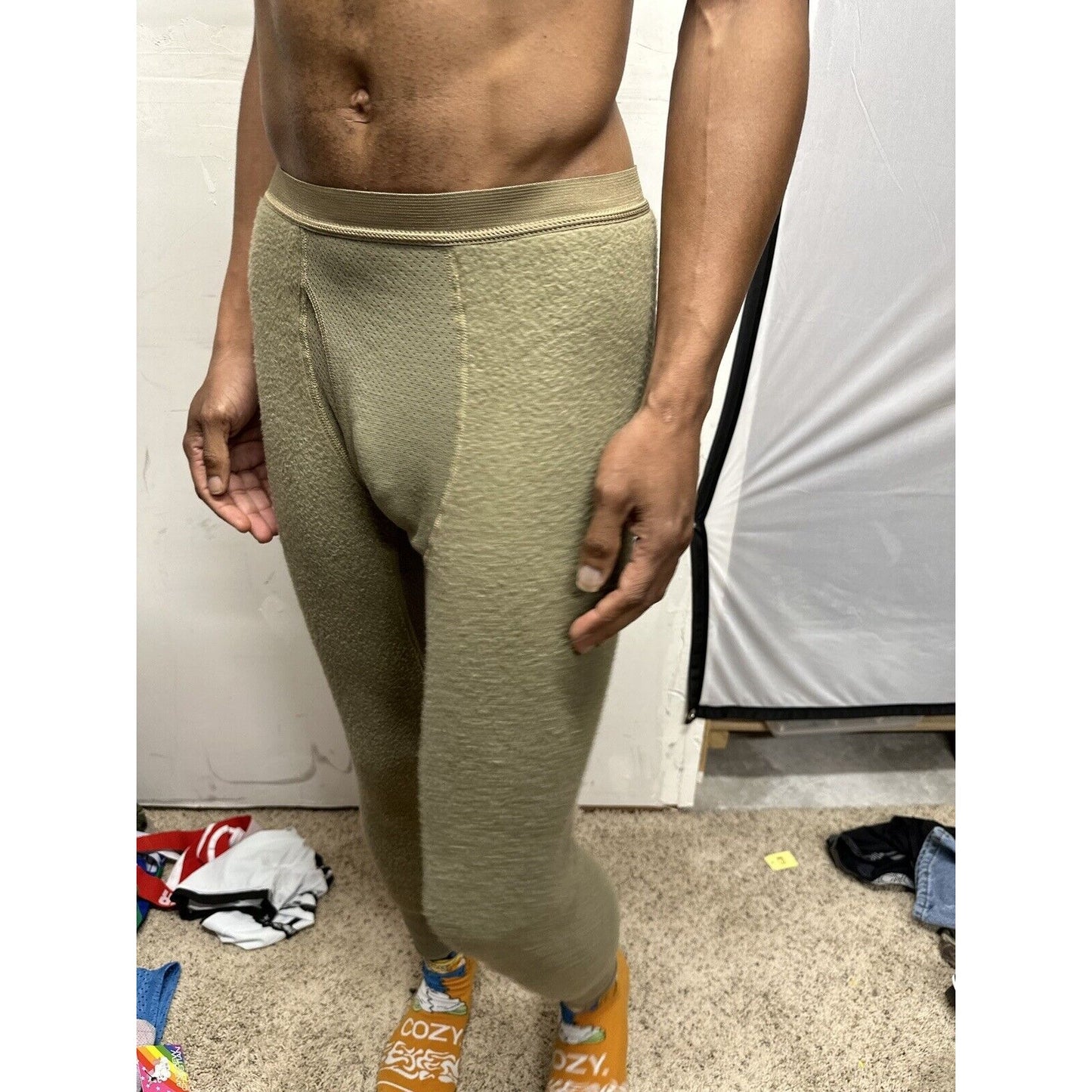 Men’s Army Tan Drawers Midweight Insulated X-small Regular Nomex thermal bottoms