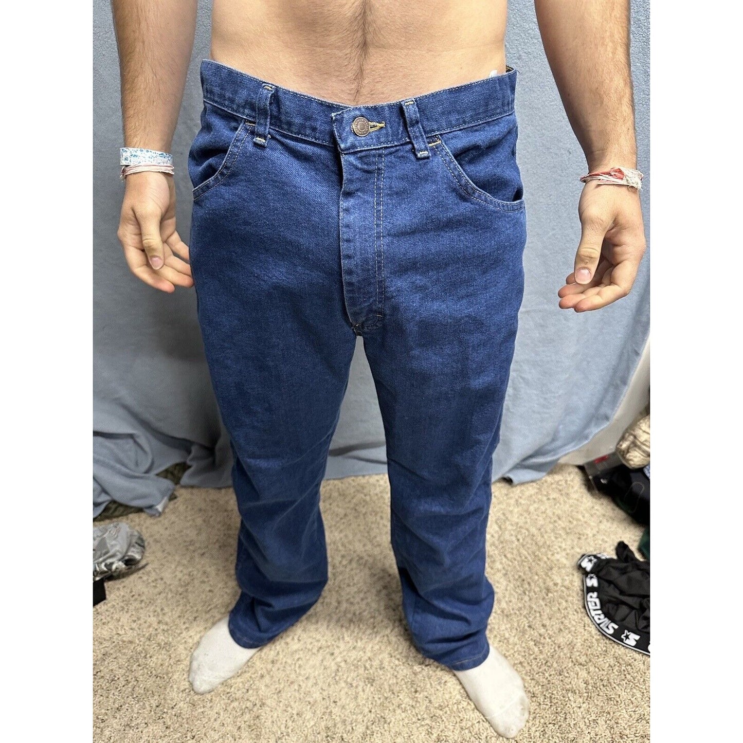 Men’s Wrangler Regular Fit 34 X 32 Blue Jeans