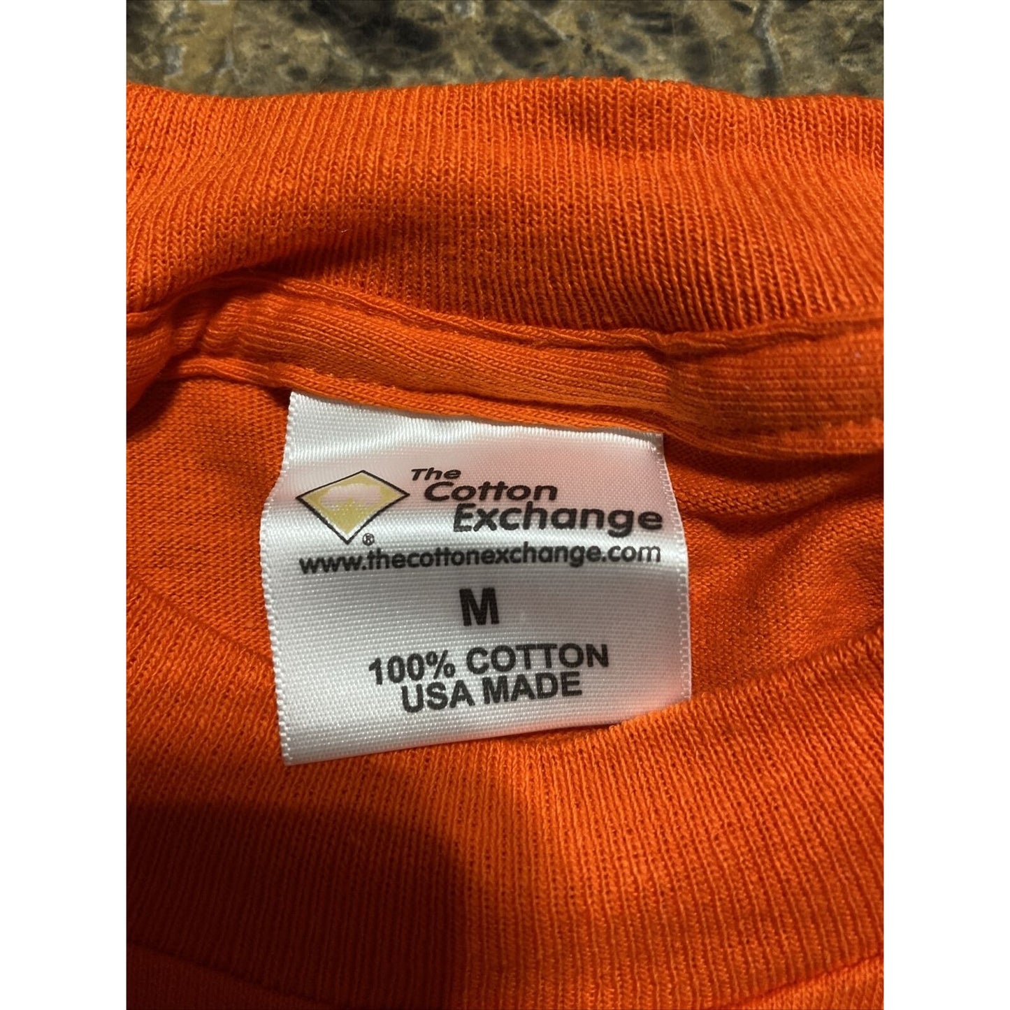 The Cotton Exchange Men’s Medium Plain Solid Orange Cotton T-shirt